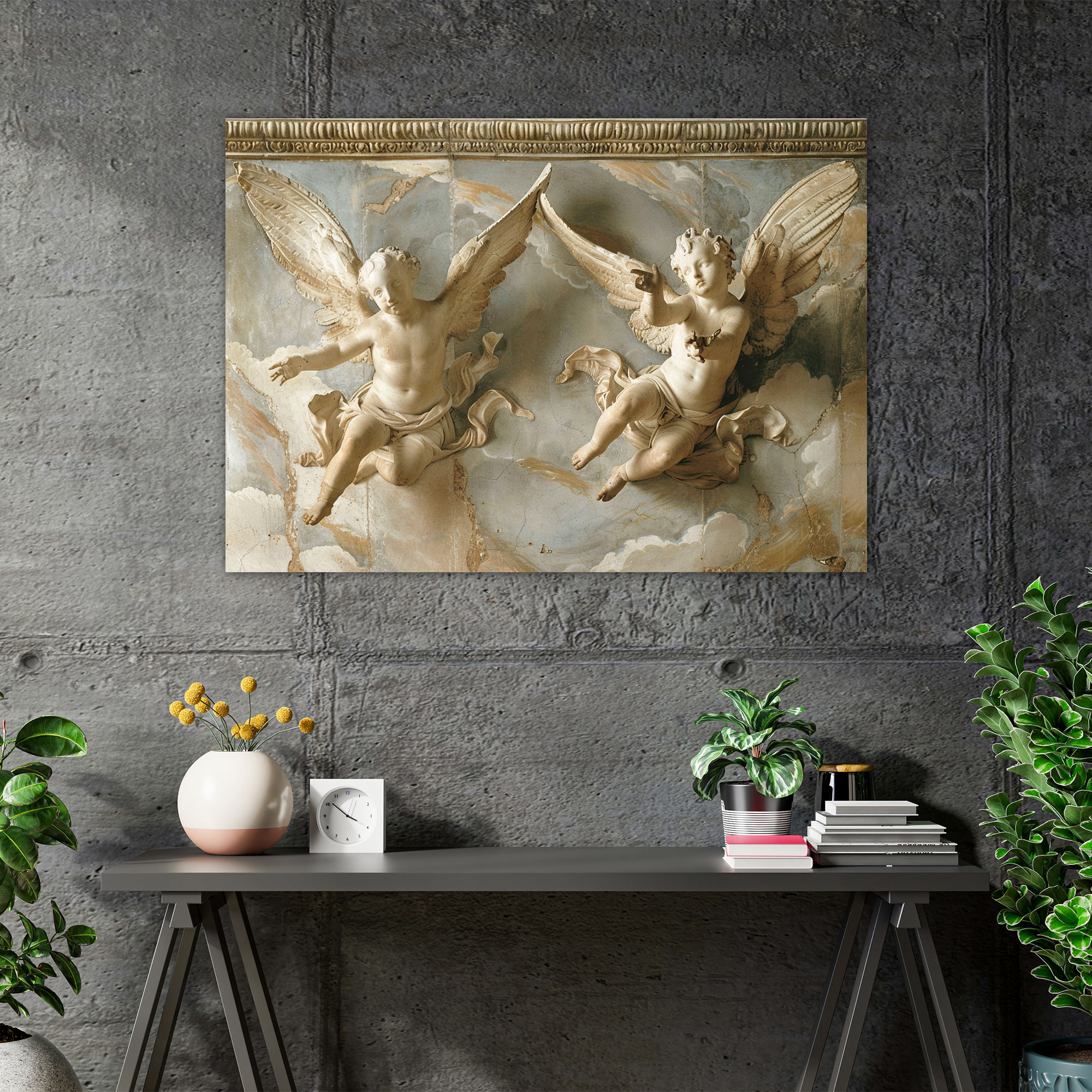 Angelic Sculptures Classicism Canvas Print - Classicism, Classicism, Canvas Print, Home Decoration