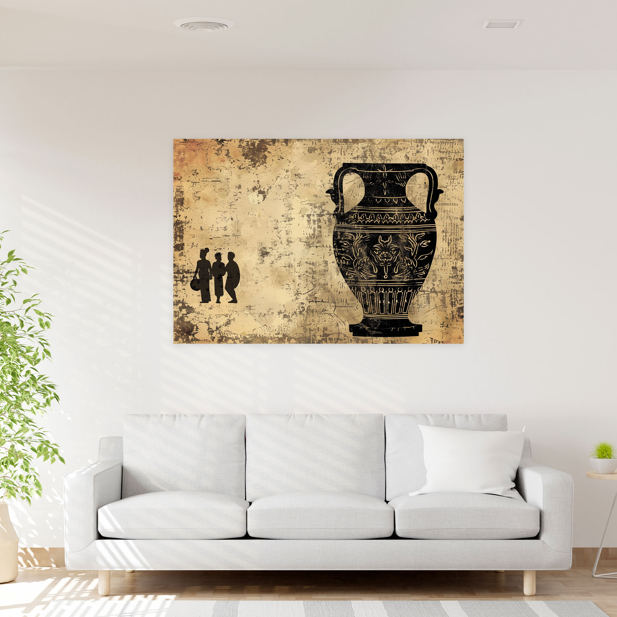 Classicism Canvas Print: Ancient Greek Pottery Design - Classicism, Home Decoration, Canvas Print, Canvas Wall Art