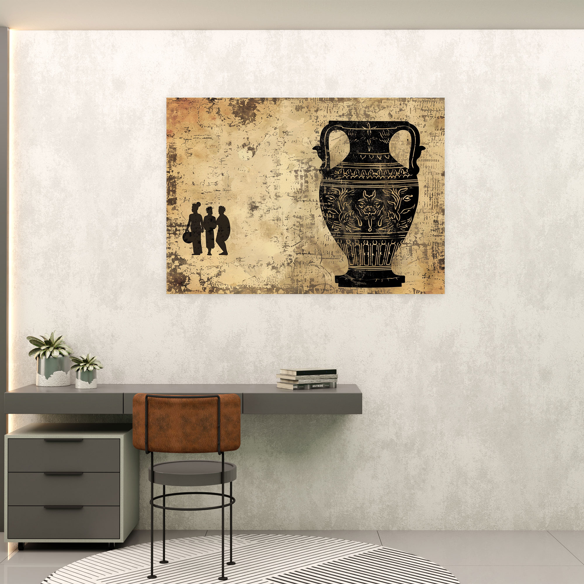 Classicism Canvas Print: Ancient Greek Pottery Design - Classicism, Home Decoration, Canvas Print, Canvas Wall Art