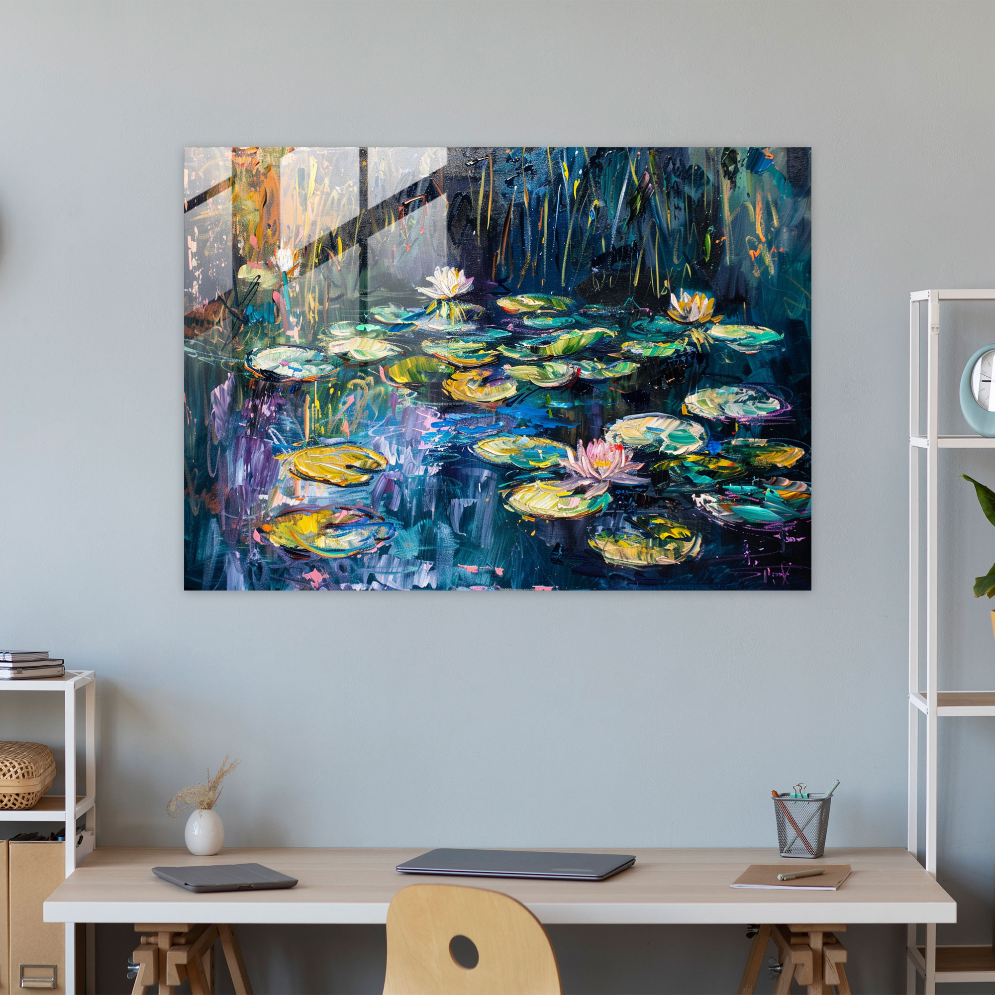 Claude Monet Water Lilies Glass Print - Claude Monet, Glass Print, Glass Art, Wall Decoration