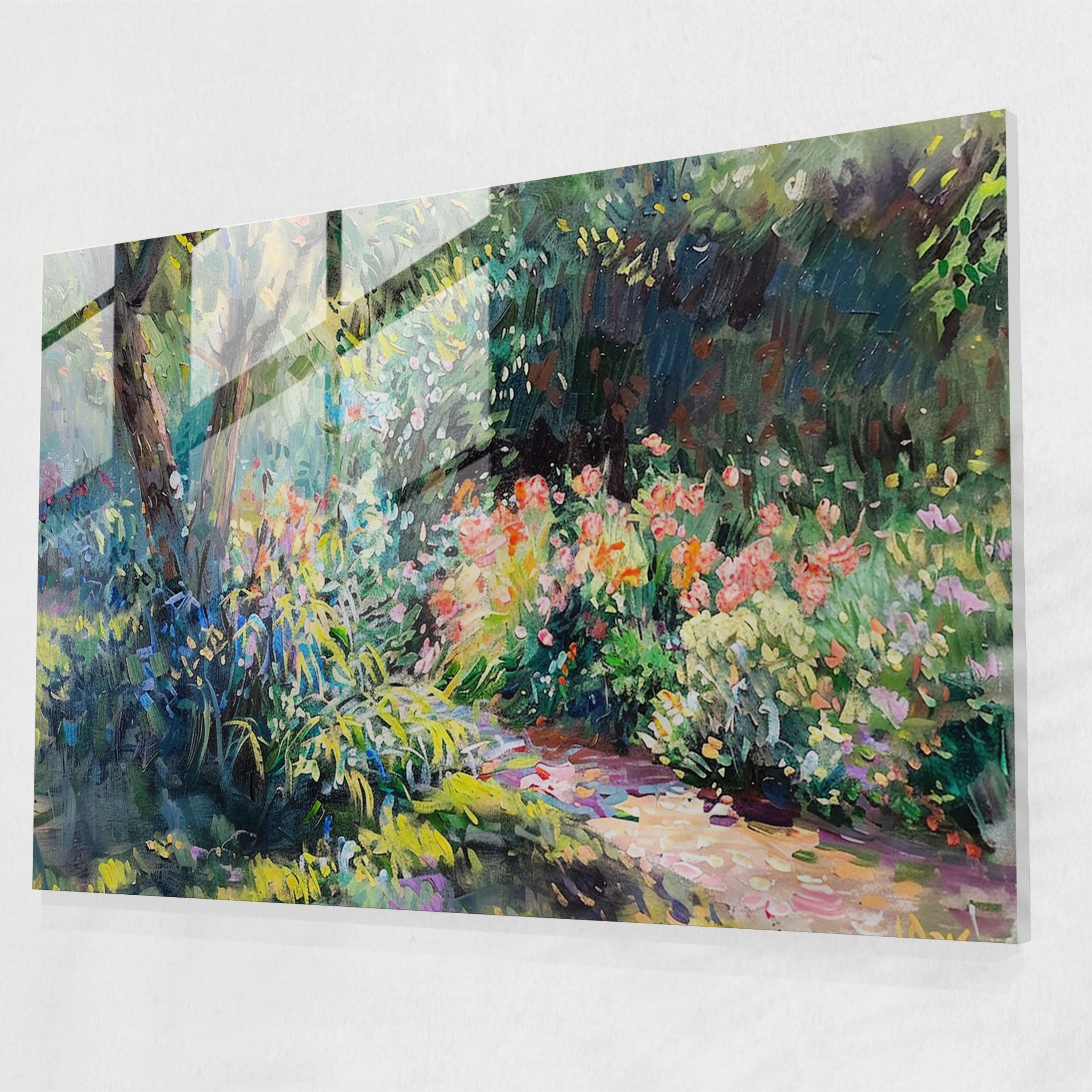 Claude Monet Impressionist Garden Glass Wall Art - Claude Monet, Glass Wall Art, Modern Art, Wall Decoration