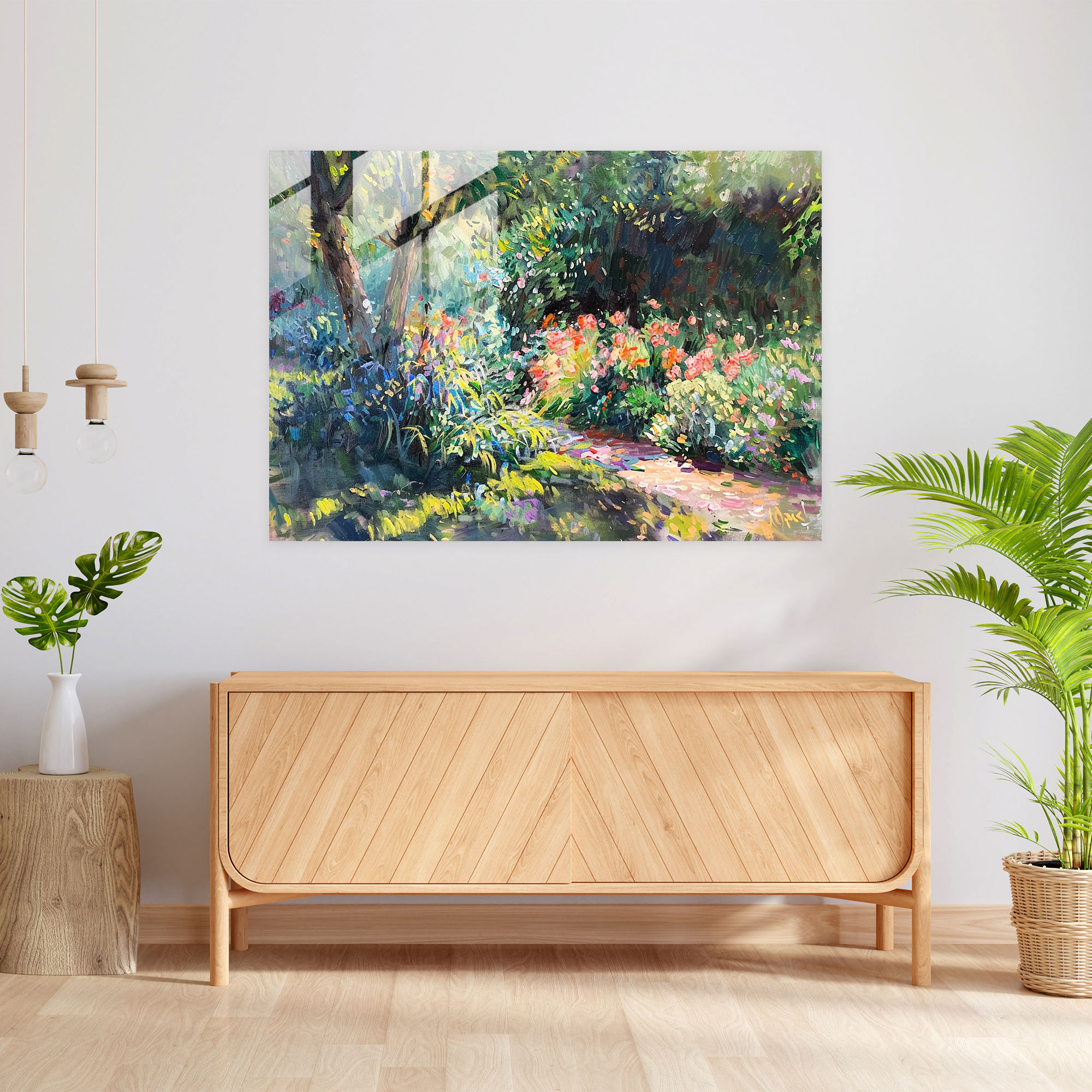Claude Monet Impressionist Garden Glass Wall Art - Claude Monet, Glass Wall Art, Modern Art, Wall Decoration