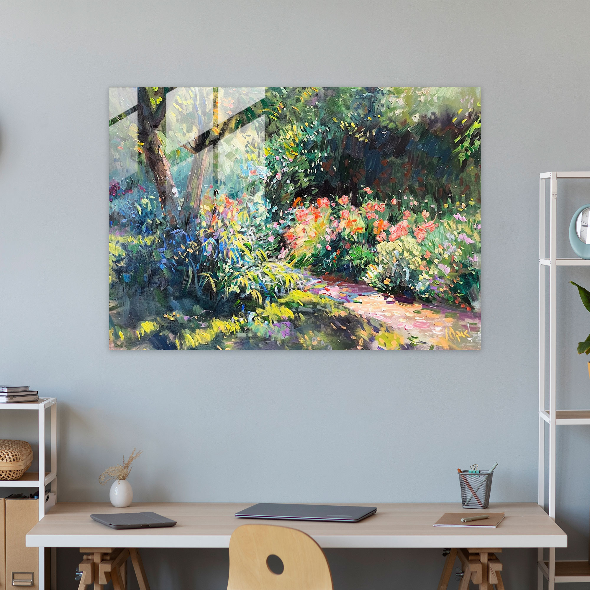 Claude Monet Impressionist Garden Glass Wall Art - Claude Monet, Glass Wall Art, Modern Art, Wall Decoration