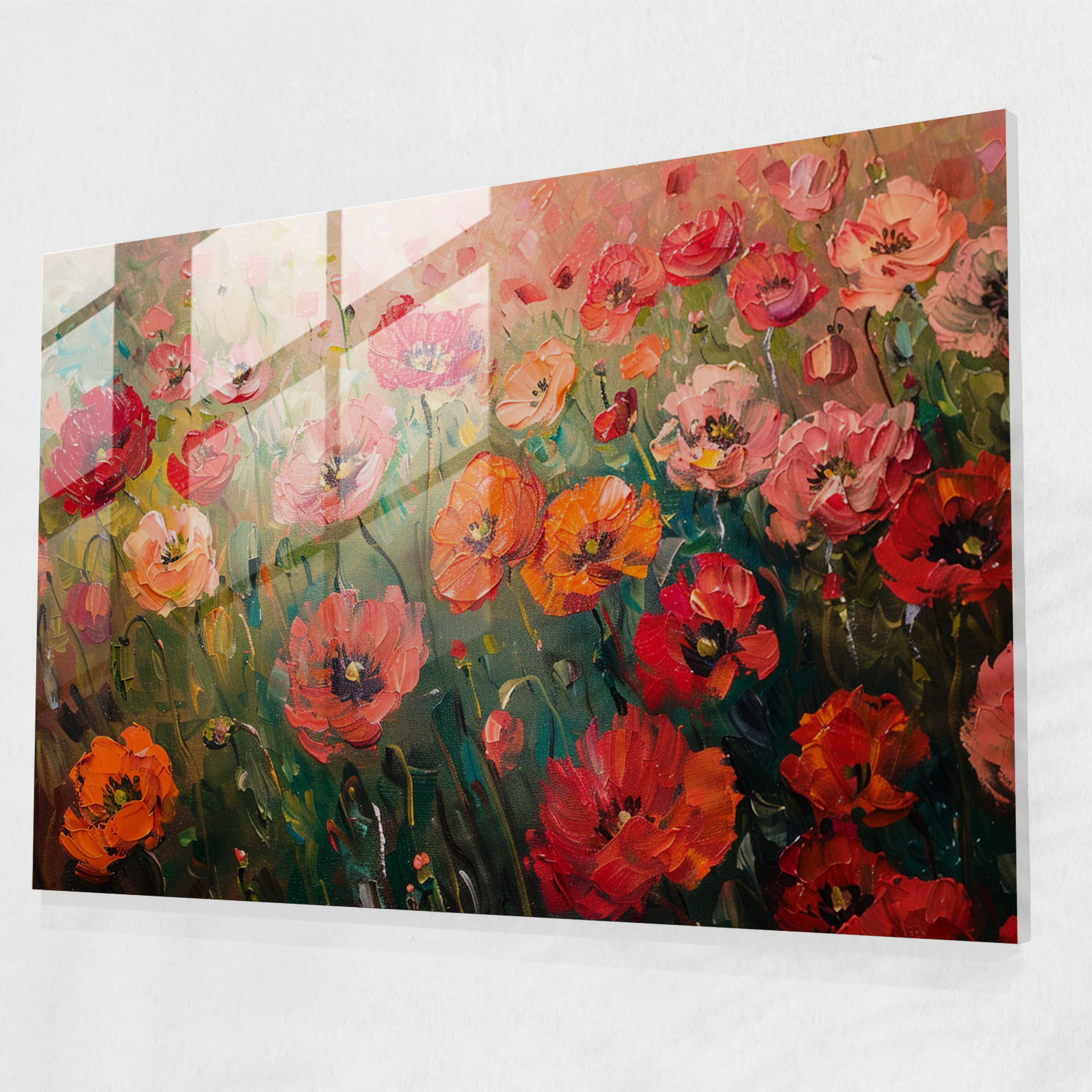 Claude Monet Poppy Field Glass Wall Art - Claude Monet, Glass Art, Home Decoration, Claude Monet