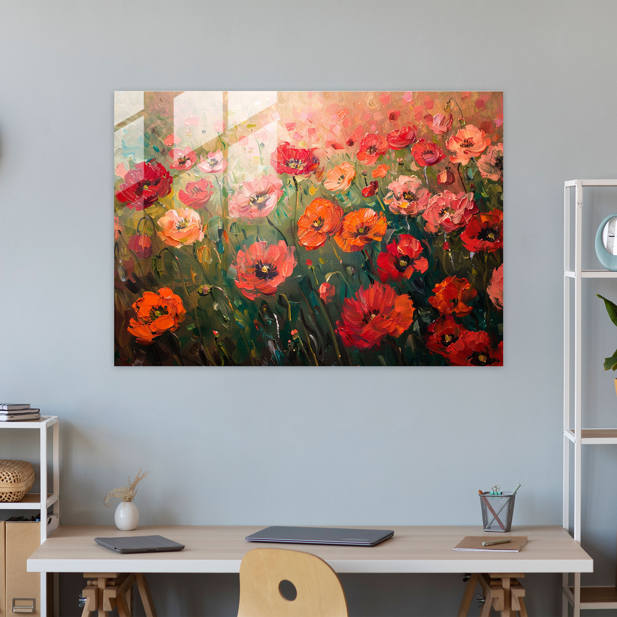 Claude Monet Poppy Field Glass Wall Art - Claude Monet, Glass Art, Home Decoration, Claude Monet