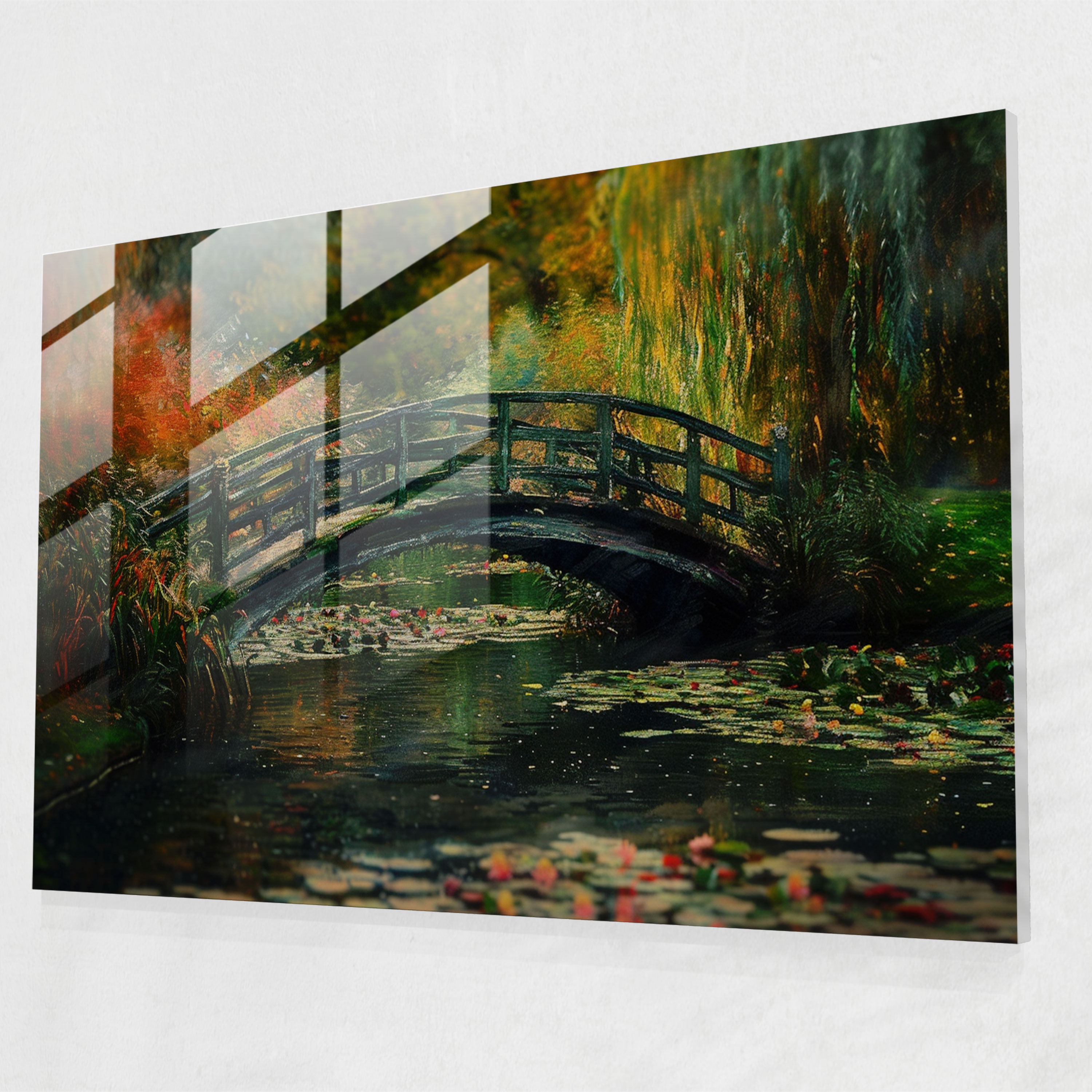 Claude Monet Bridge Glass Print - Claude Monet, Wall Decoration, Glass Art, Home Decoration
