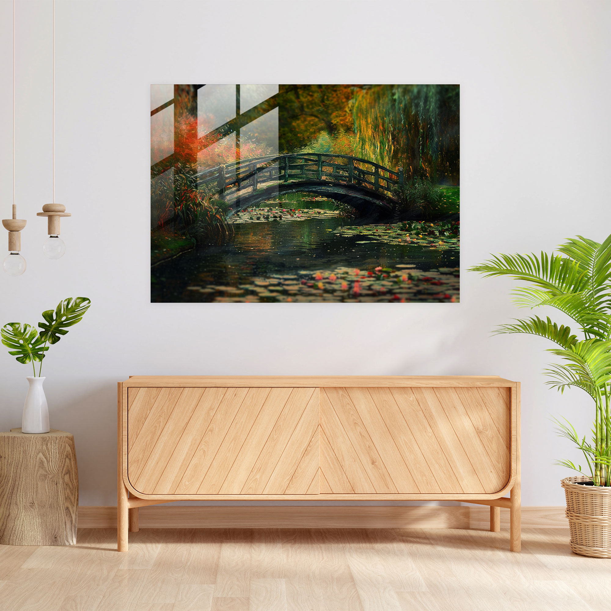 Claude Monet Bridge Glass Print - Claude Monet, Wall Decoration, Glass Art, Home Decoration