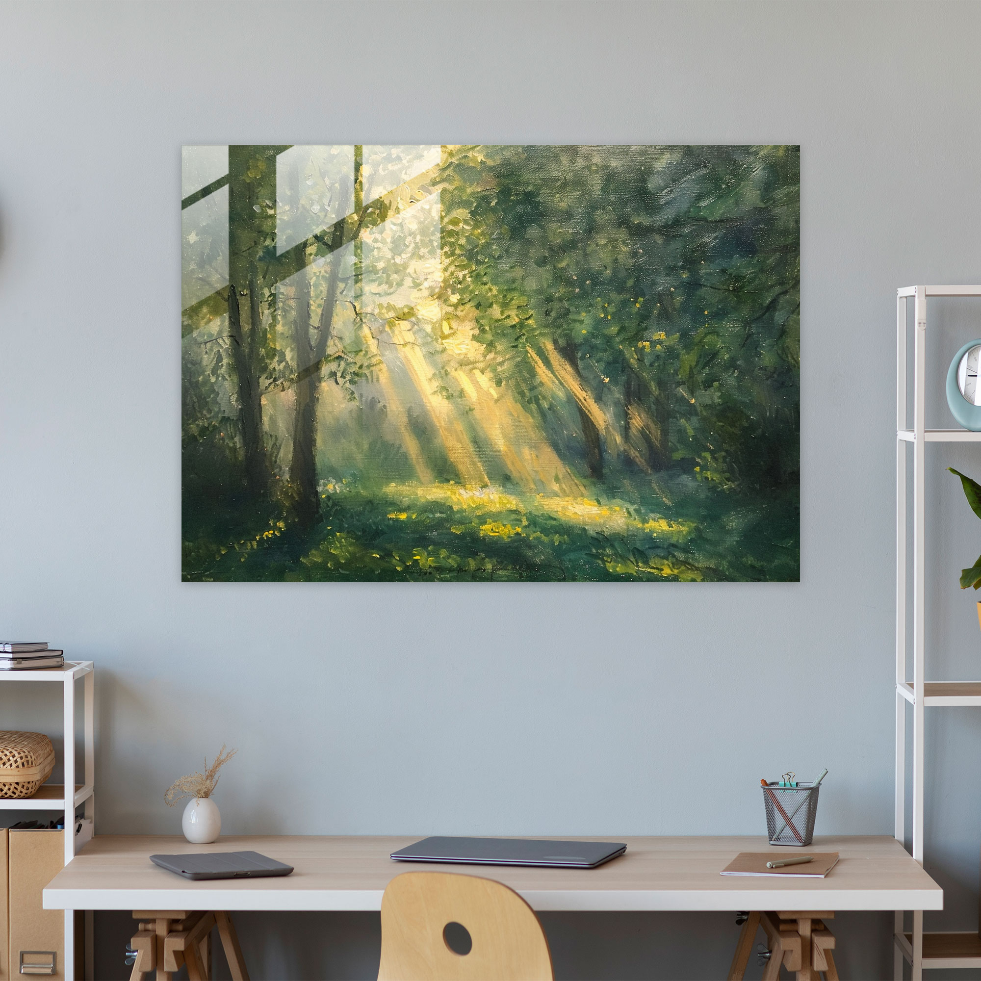 Claude Monet Sunlight Trees Glass Wall Art - Claude Monet, Modern Art, Glass Wall Art, Home Decoration