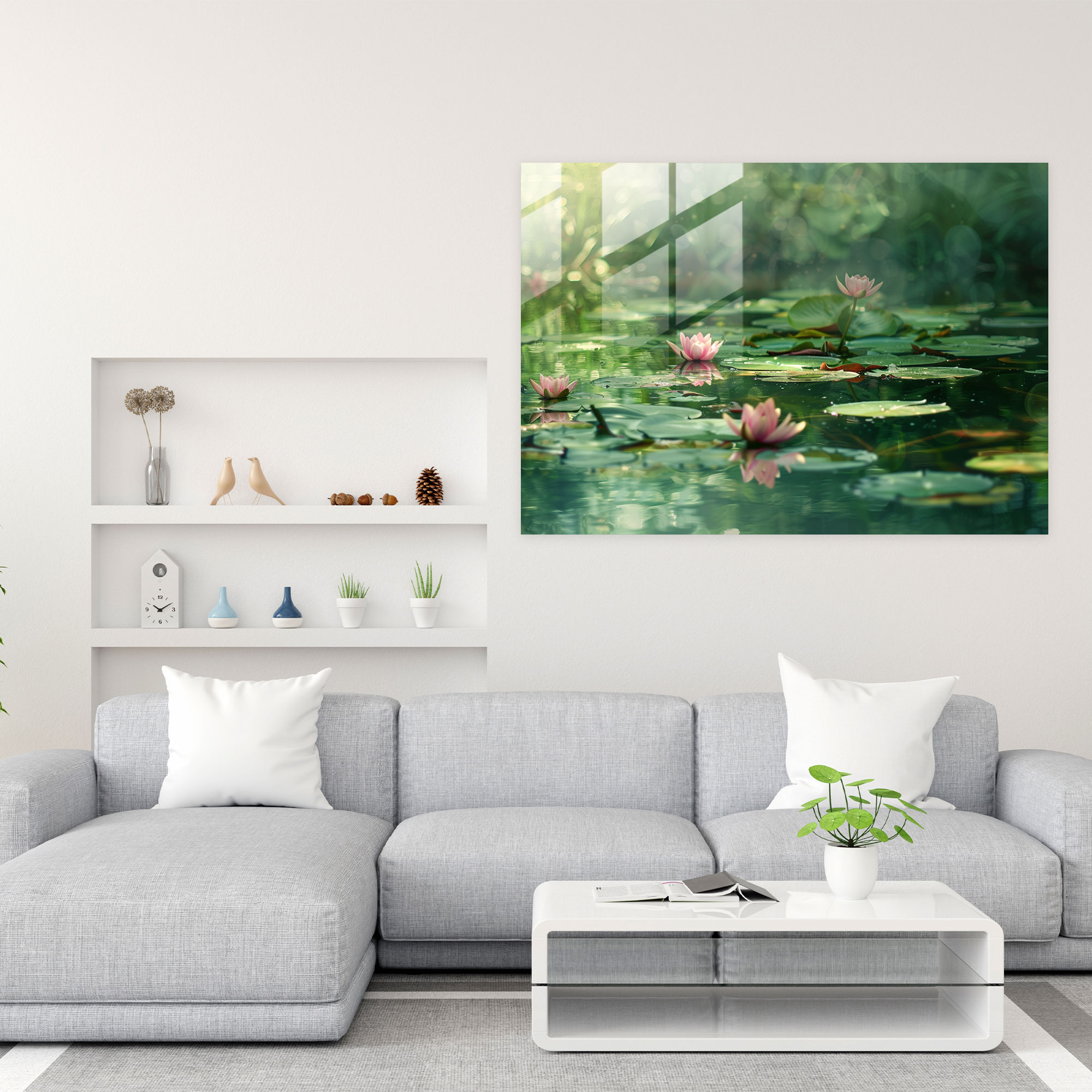 Claude Monet Glass Print - Water Lilies Glass Wall Art - Claude Monet, Modern Art, Wall Decoration, Glass Wall Art