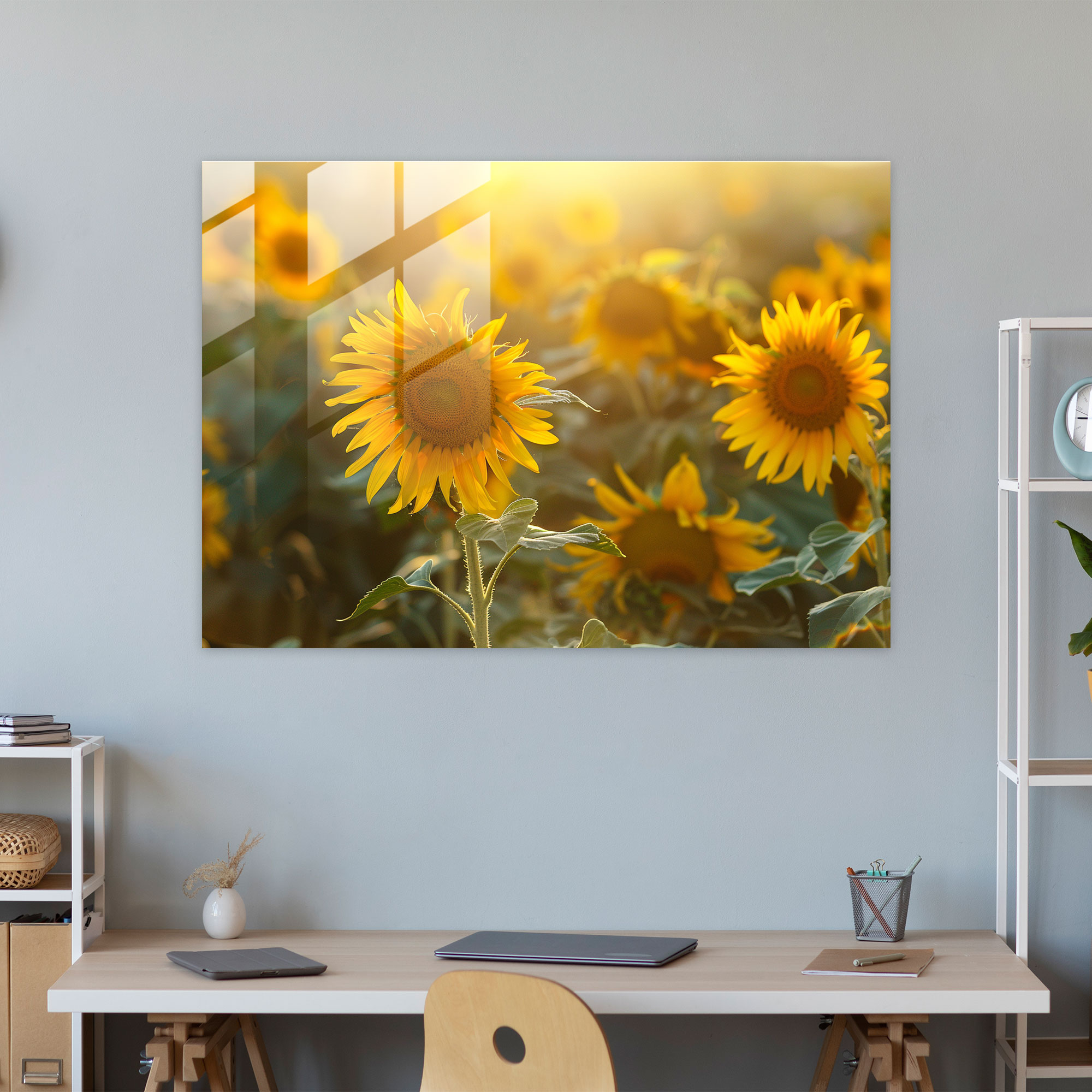 Claude Monet Glass Wall Art - Sunflowers Home Decoration - Claude Monet, Glass Wall Art, Claude Monet, Modern Art