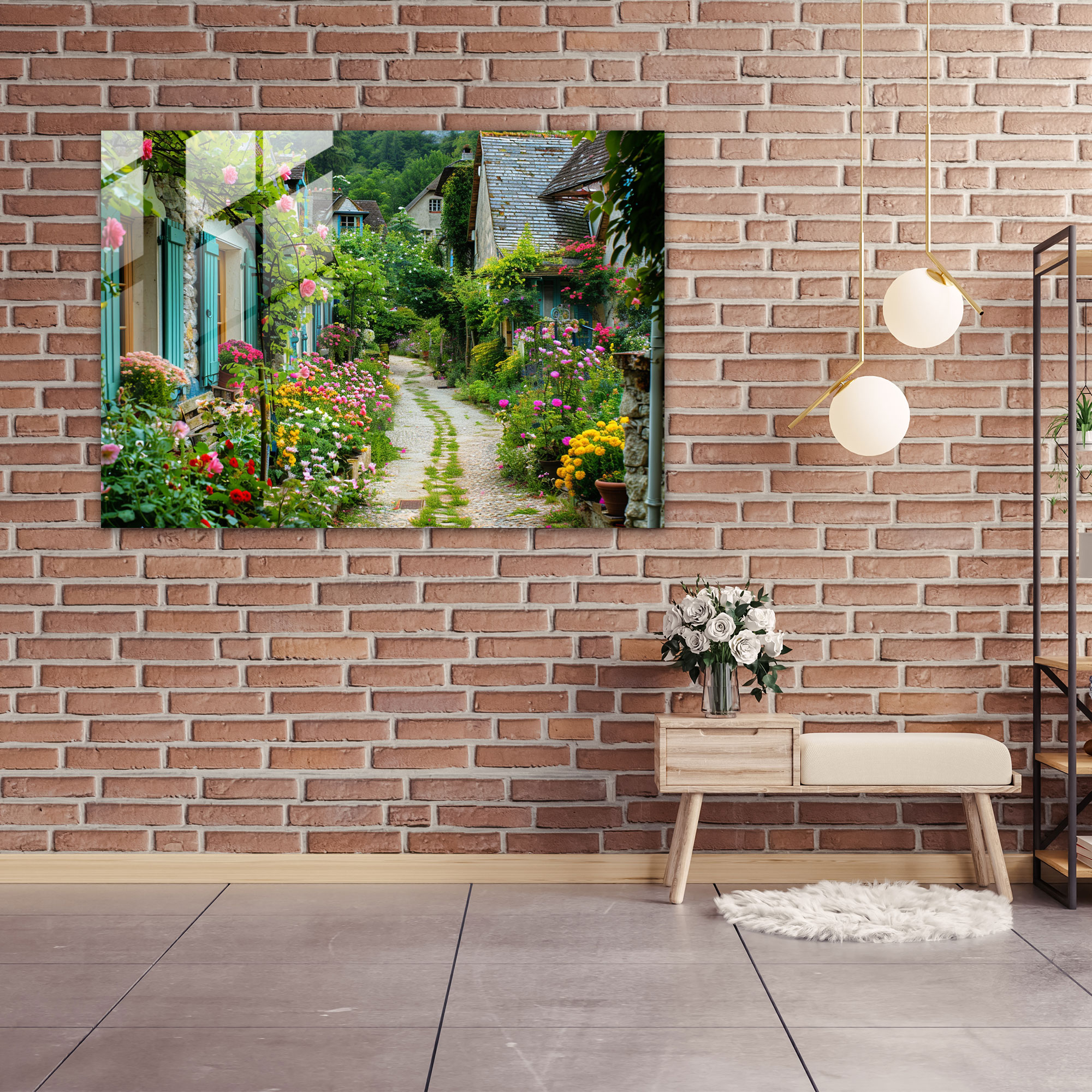 Claude Monet Home Decoration - Countryside Village Glass Print - Claude Monet, Glass Art, Home Decoration, Claude Monet