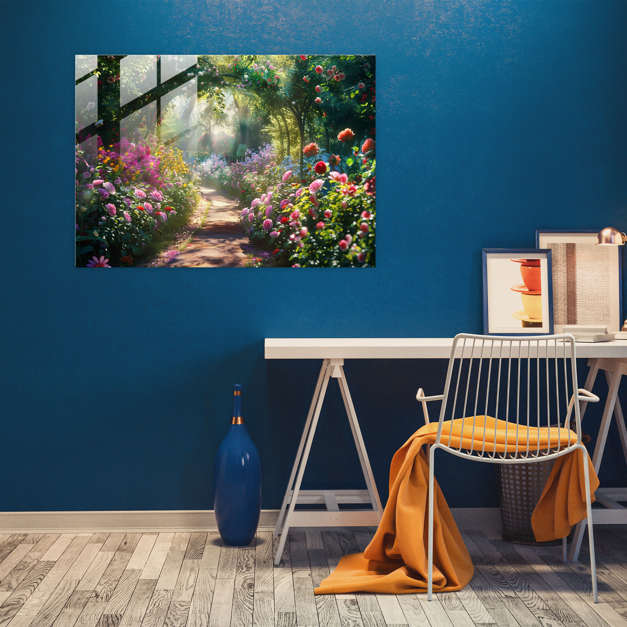 Claude Monet Glass Art - Colorful Garden Glass Print - Claude Monet, Glass Art, Claude Monet, Glass Print