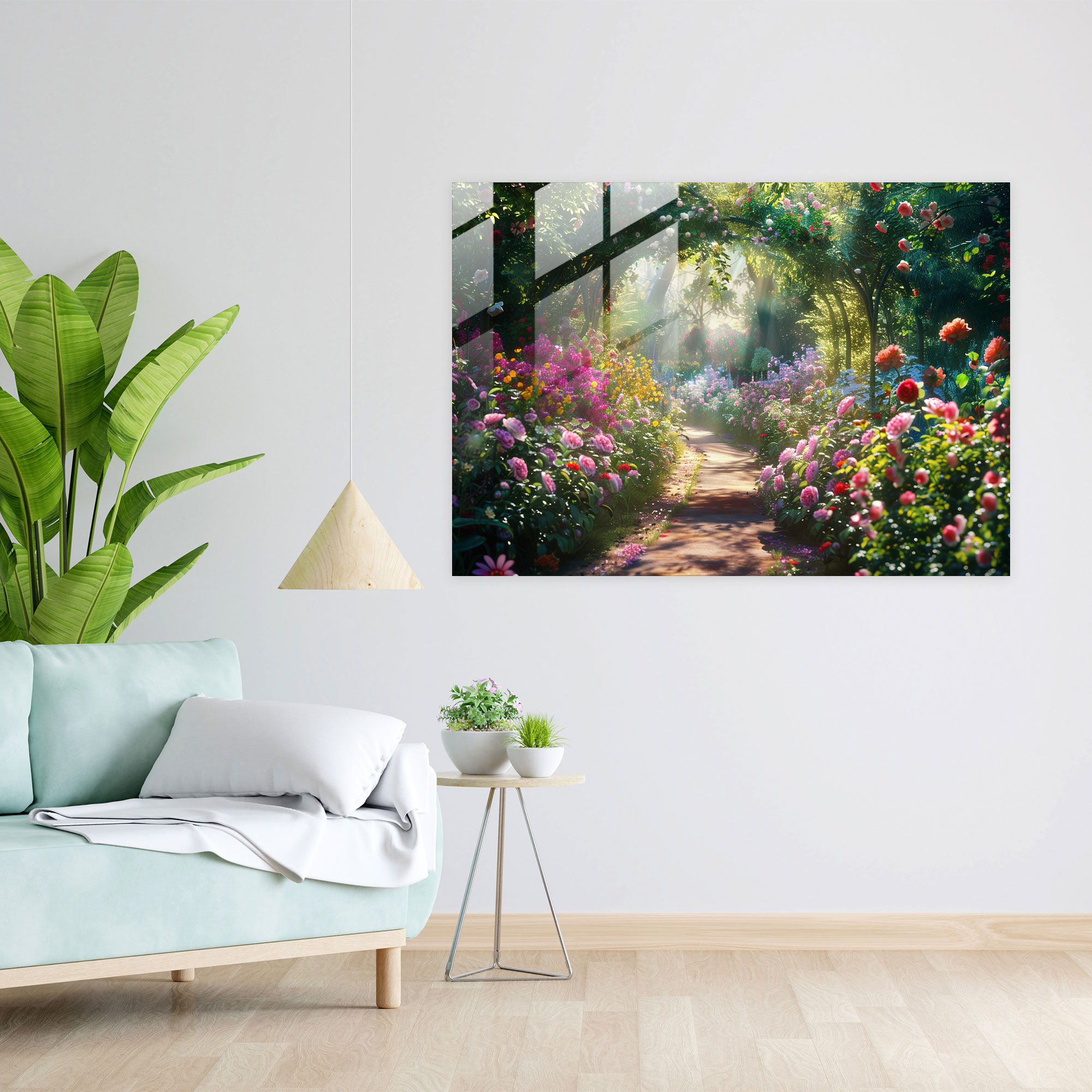Claude Monet Glass Art - Colorful Garden Glass Print - Claude Monet, Glass Art, Claude Monet, Glass Print