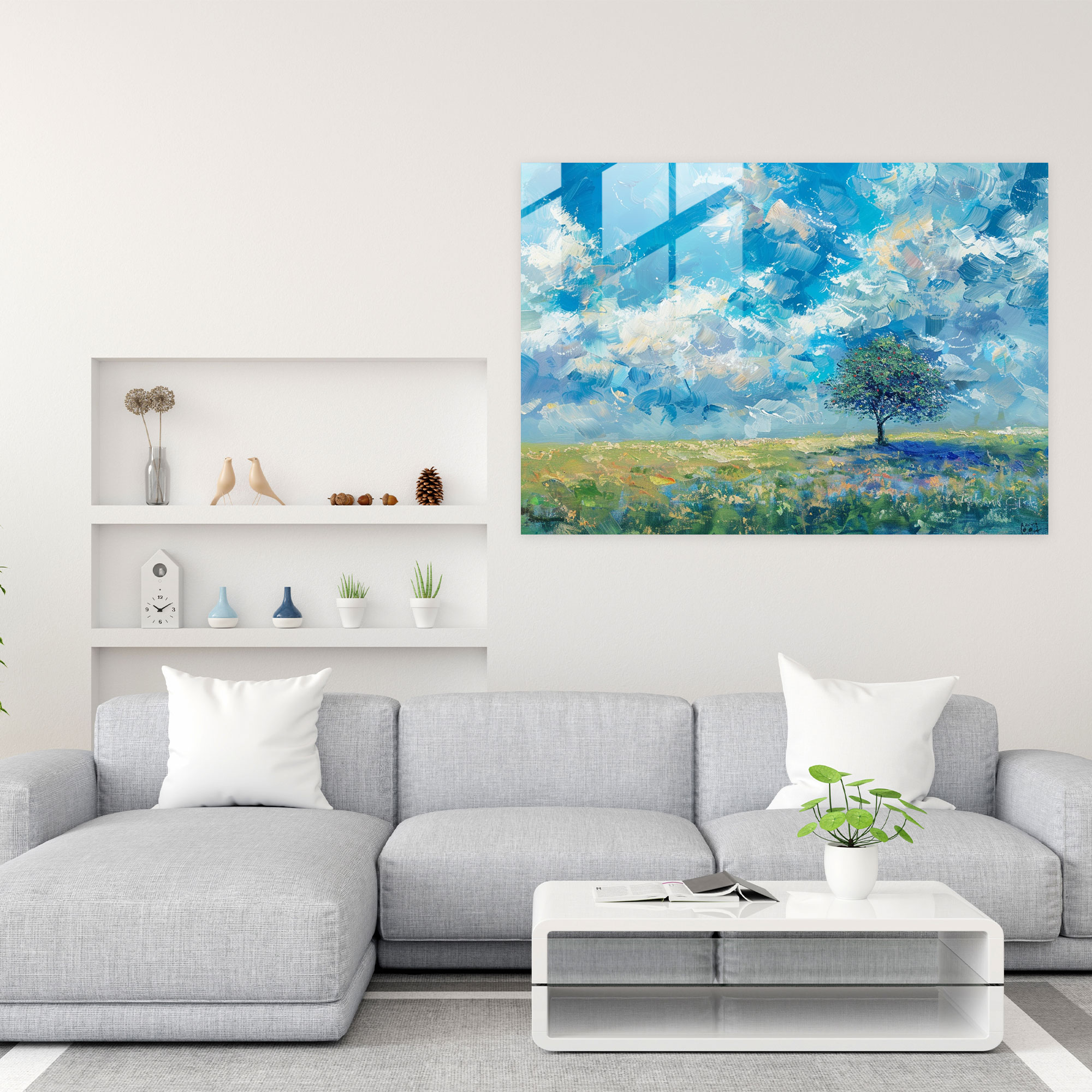 Claude Monet Home Decoration - Meadow Glass Print - Claude Monet, Glass Wall Art, Modern Art, Claude Monet