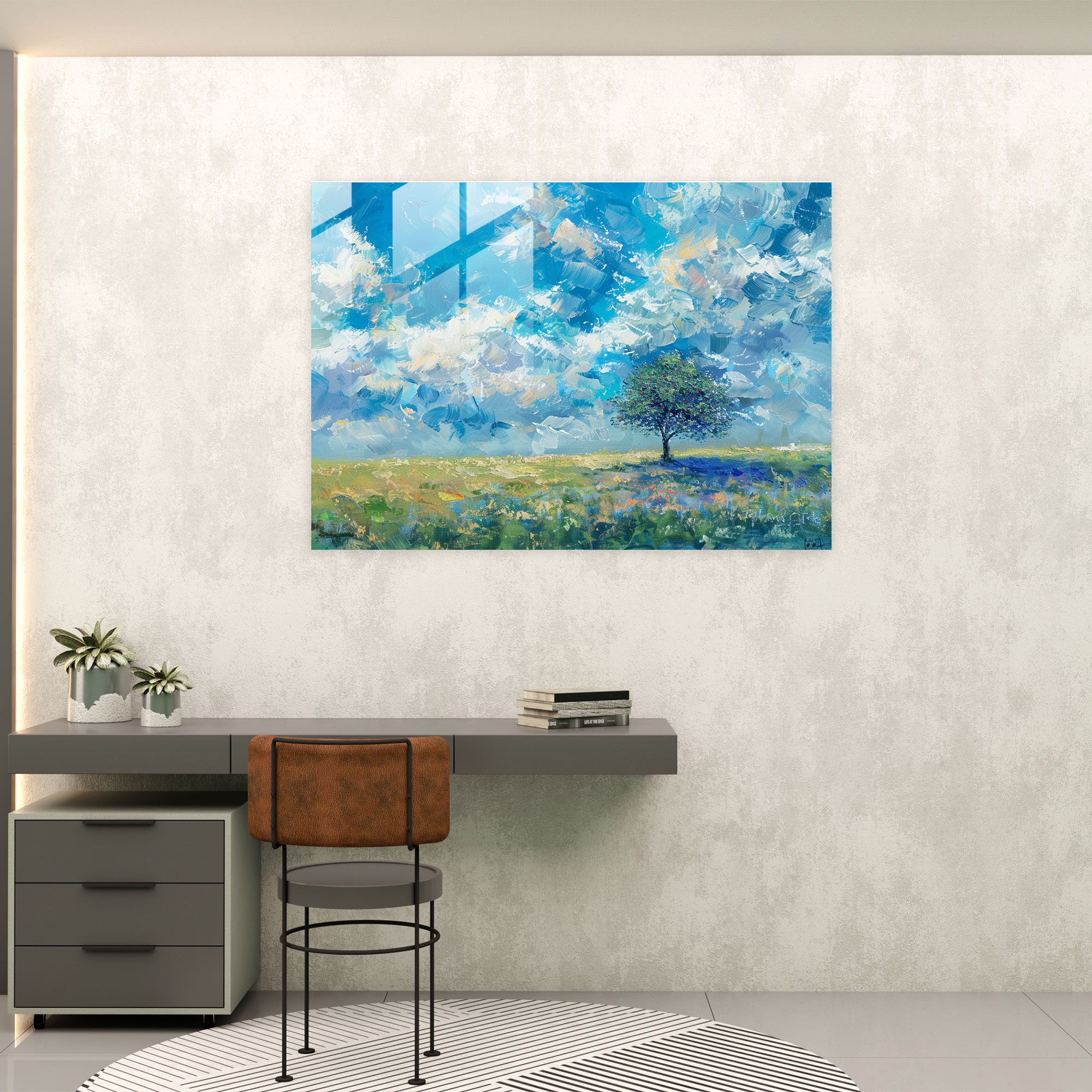 Claude Monet Home Decoration - Meadow Glass Print - Claude Monet, Glass Wall Art, Modern Art, Claude Monet