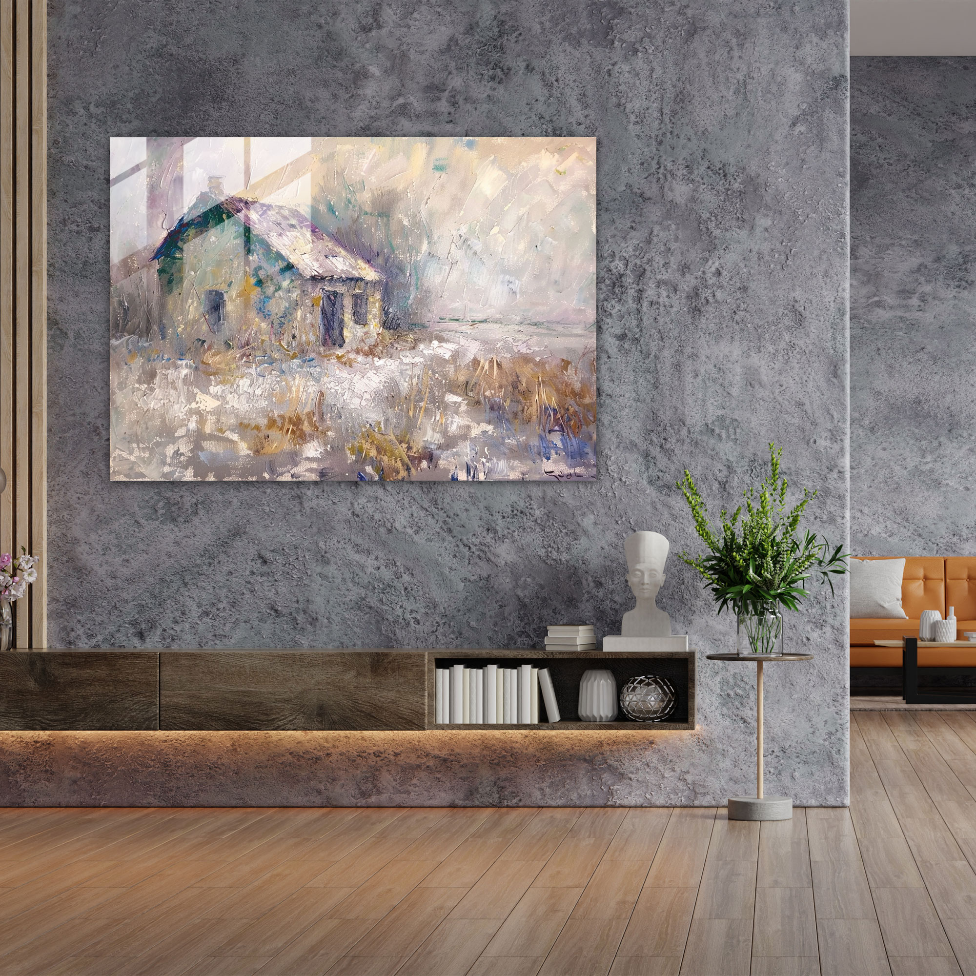 Claude Monet Glass Print - Rustic Farmhouse - Claude Monet, Glass Art, Modern Art, Home Decoration