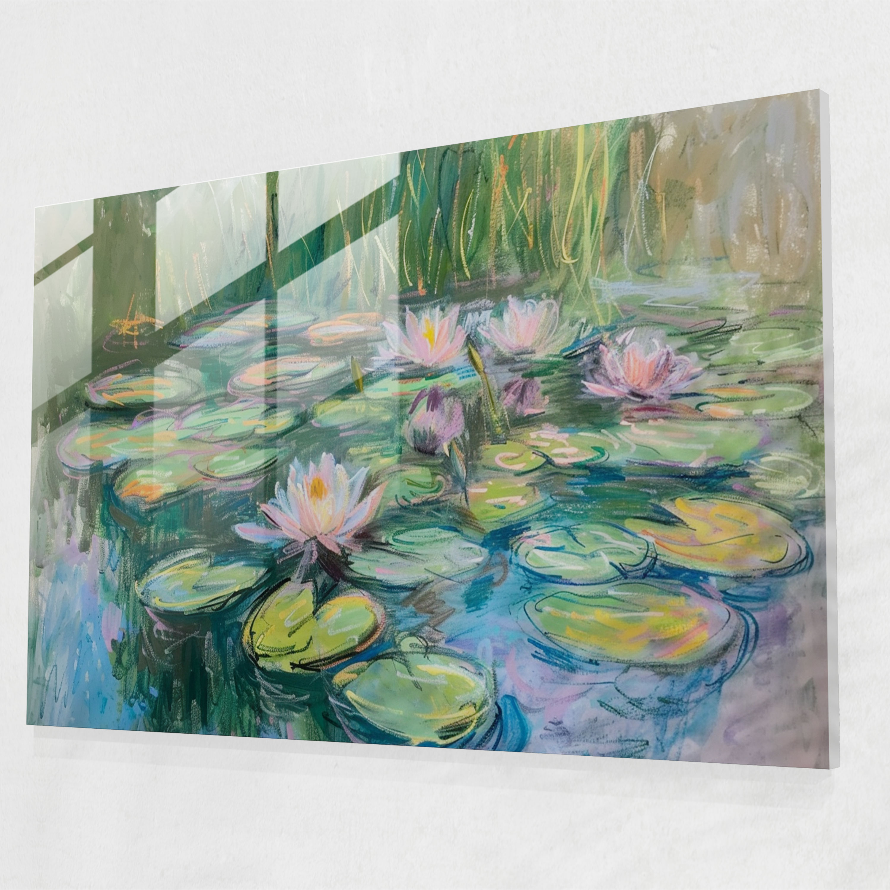Claude Monet Glass Print - Water Lilies Pond - Claude Monet, Claude Monet, Modern Art, Home Decoration