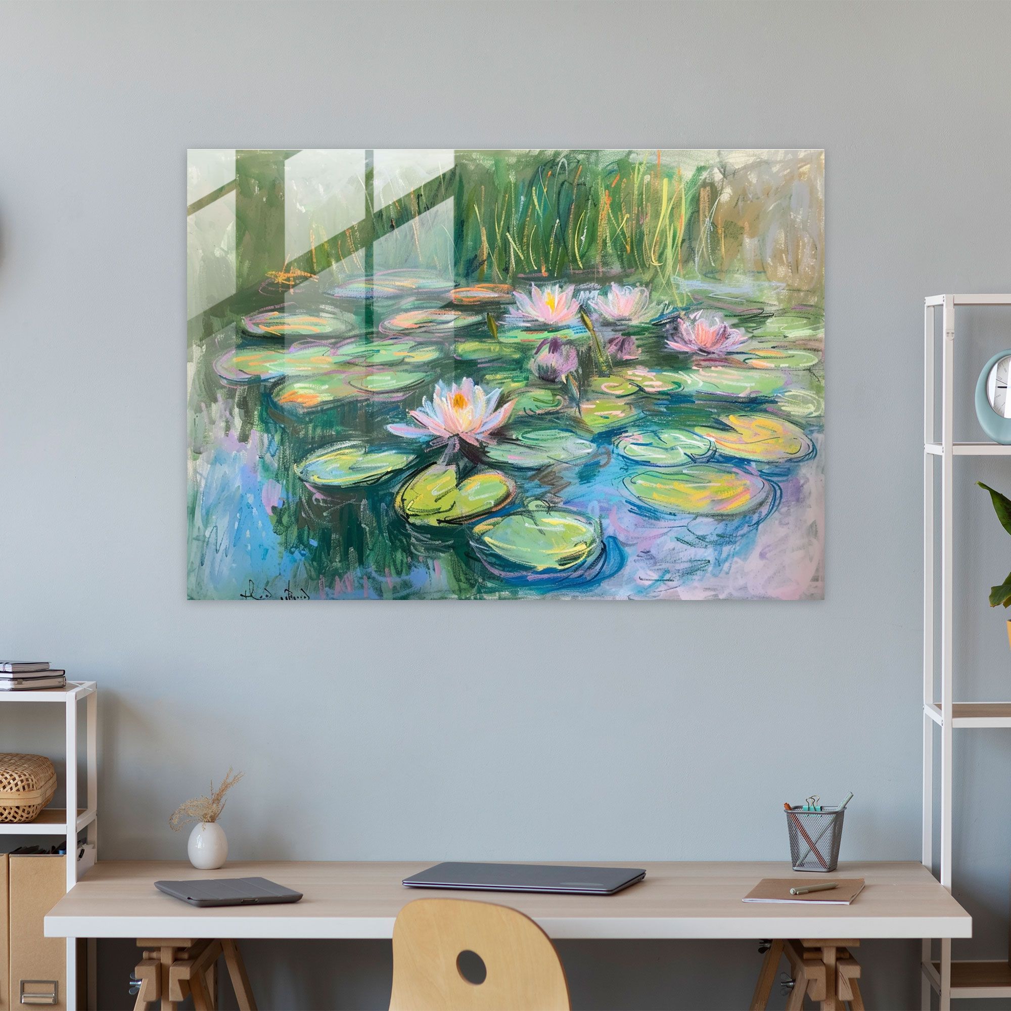 Claude Monet Glass Print - Water Lilies Pond - Claude Monet, Claude Monet, Modern Art, Home Decoration