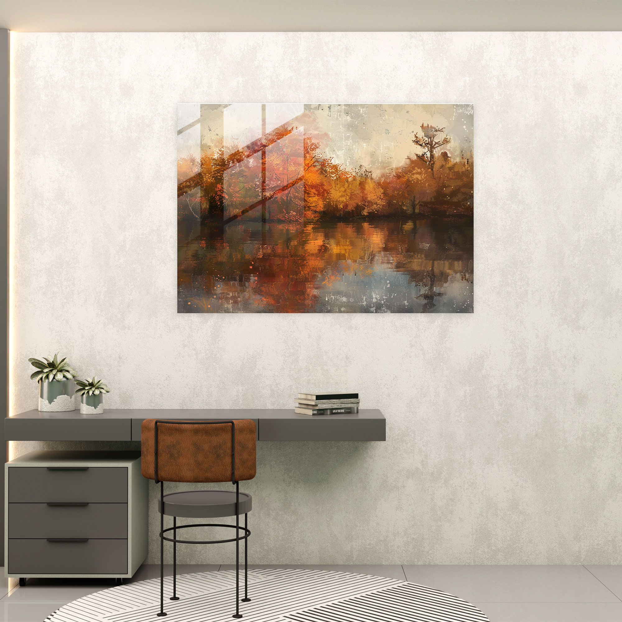Claude Monet Glass Print - Autumn Landscape - Claude Monet, Glass Wall Art, Wall Decoration, Glass Art