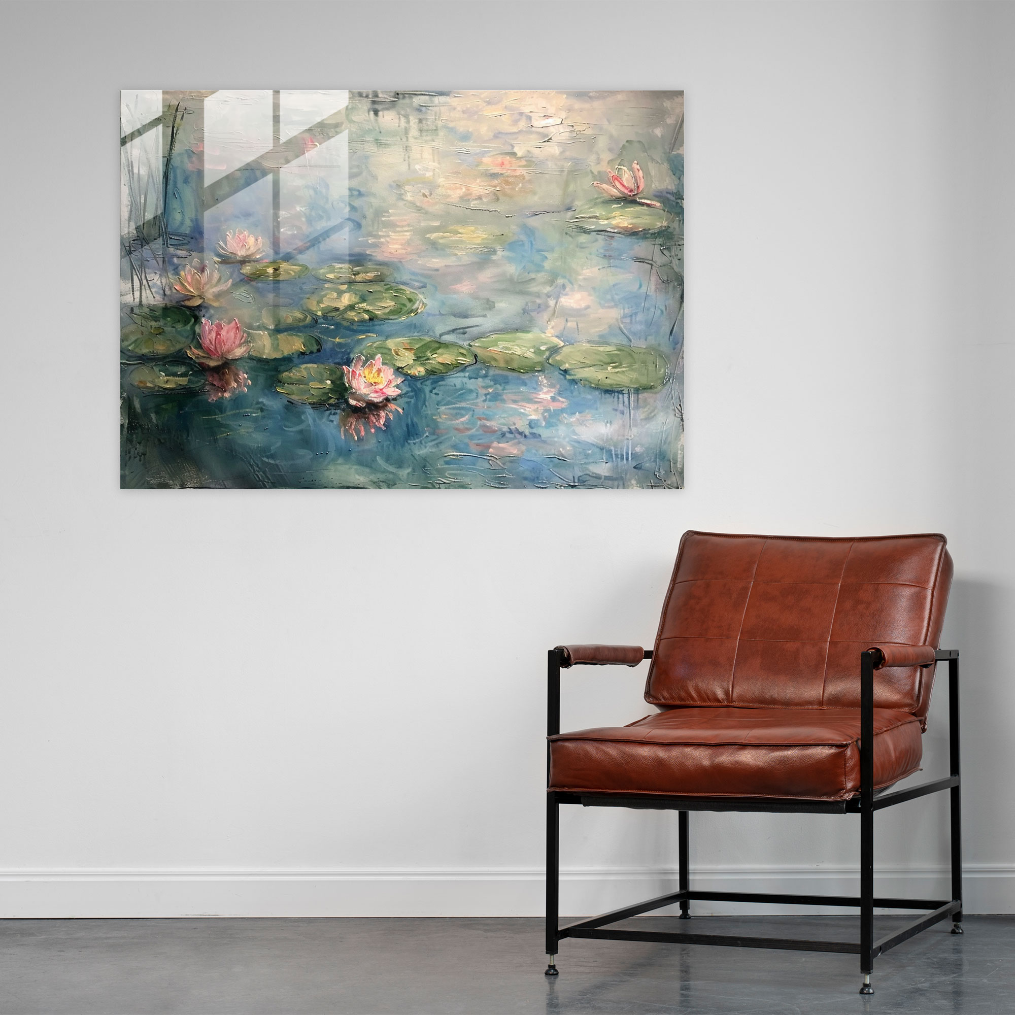 Claude Monet Serene Water Lilies Glass Wall Art - Claude Monet, Glass Art, Glass Wall Art, Modern Art
