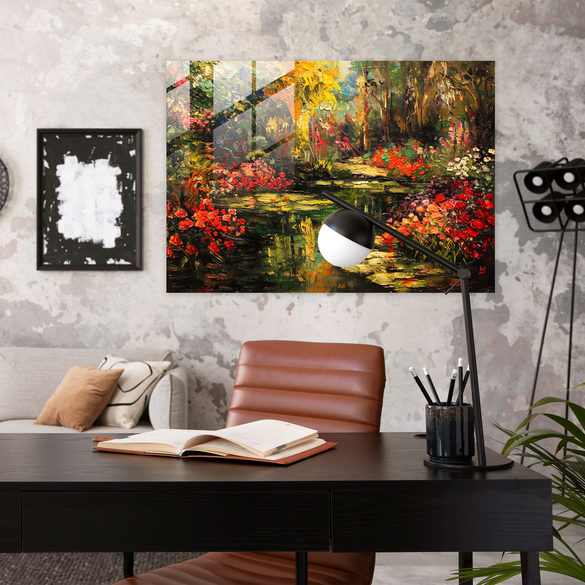 Claude Monet Impressionist Garden Glass Print - Claude Monet, Home Decoration, Glass Print, Glass Art