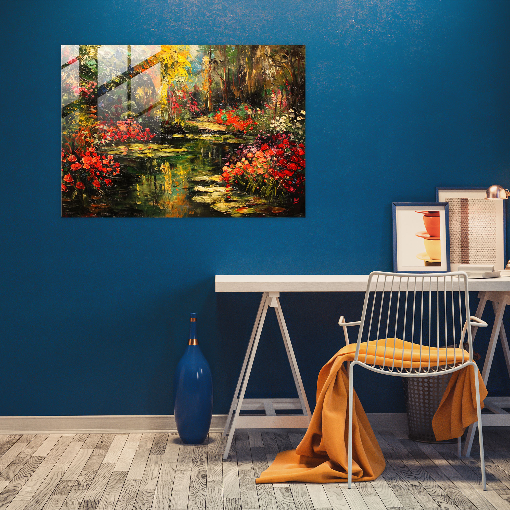 Claude Monet Impressionist Garden Glass Print - Claude Monet, Home Decoration, Glass Print, Glass Art