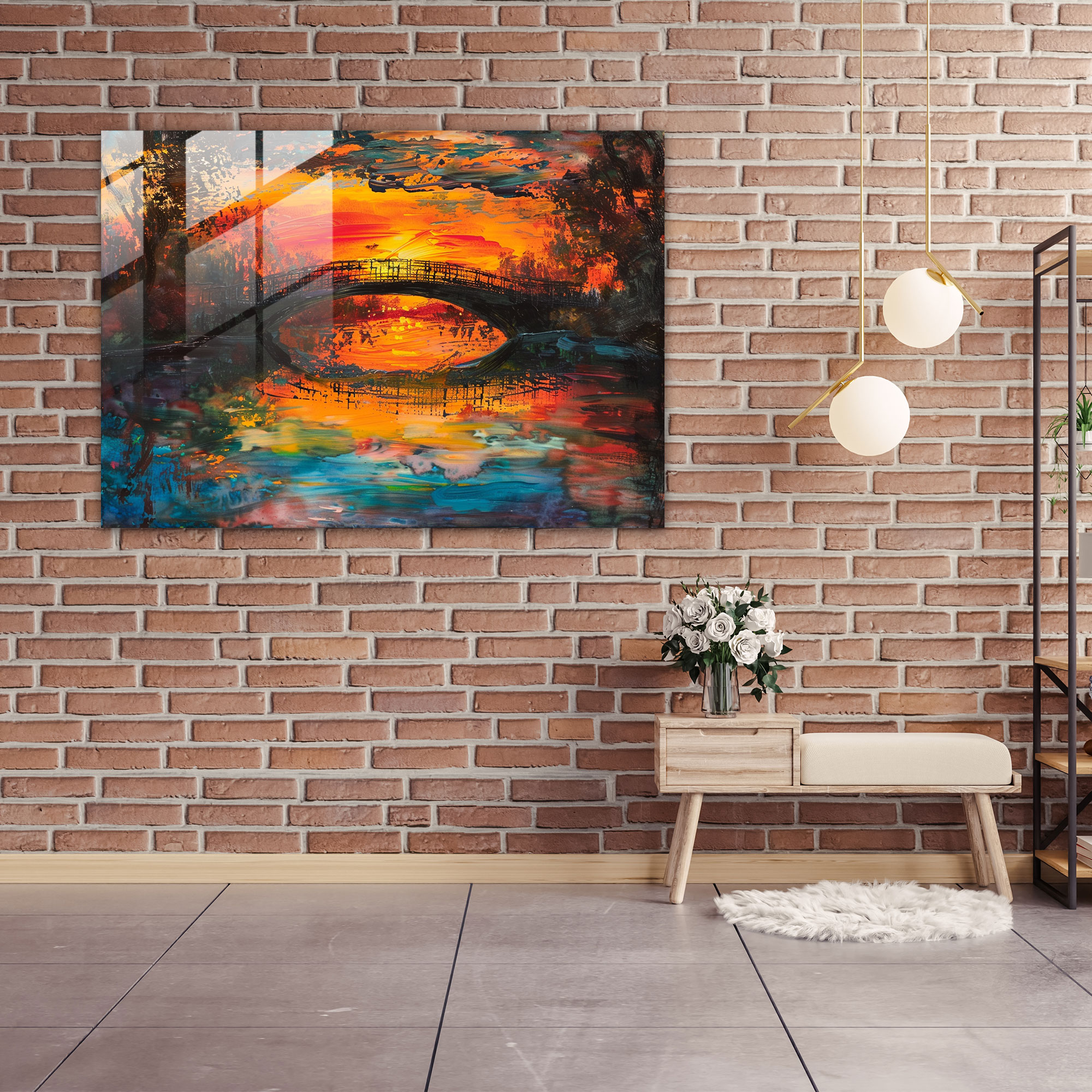 Claude Monet Dreamy Sunset Glass Art - Claude Monet, Home Decoration, Glass Wall Art, Glass Art