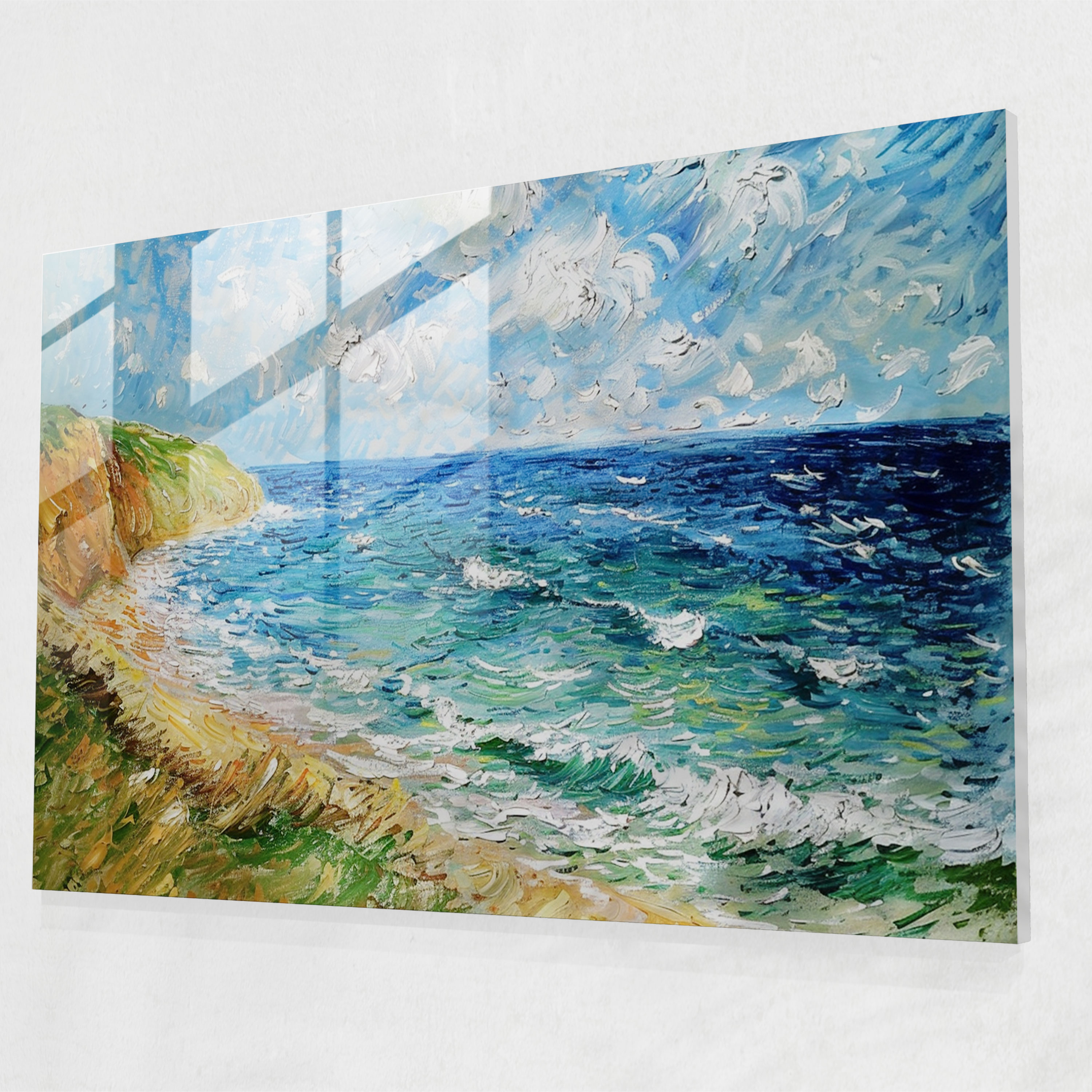 Claude Monet Peaceful Seaside Glass Wall Art - Claude Monet, Wall Decoration, Claude Monet, Modern Art