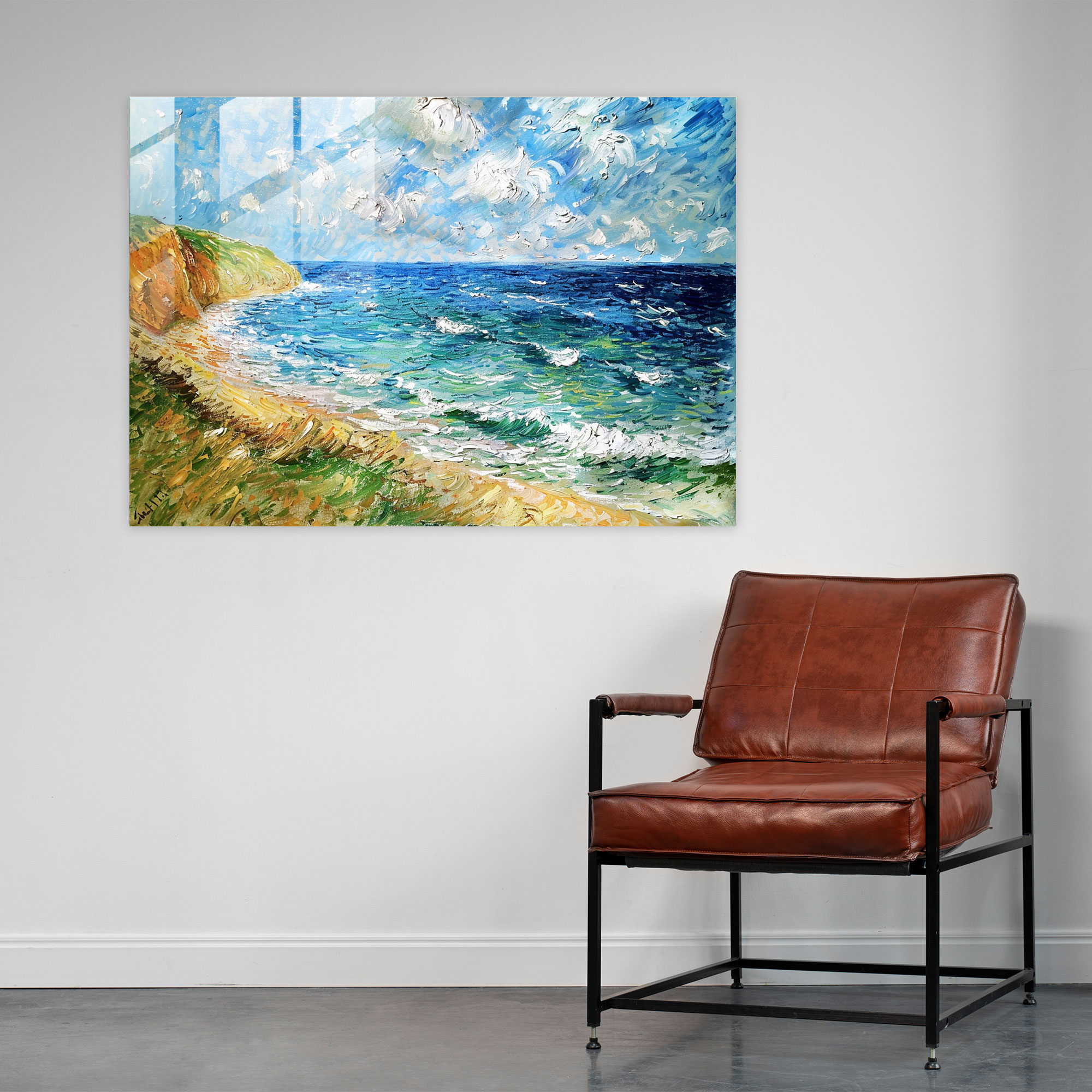 Claude Monet Peaceful Seaside Glass Wall Art - Claude Monet, Wall Decoration, Claude Monet, Modern Art
