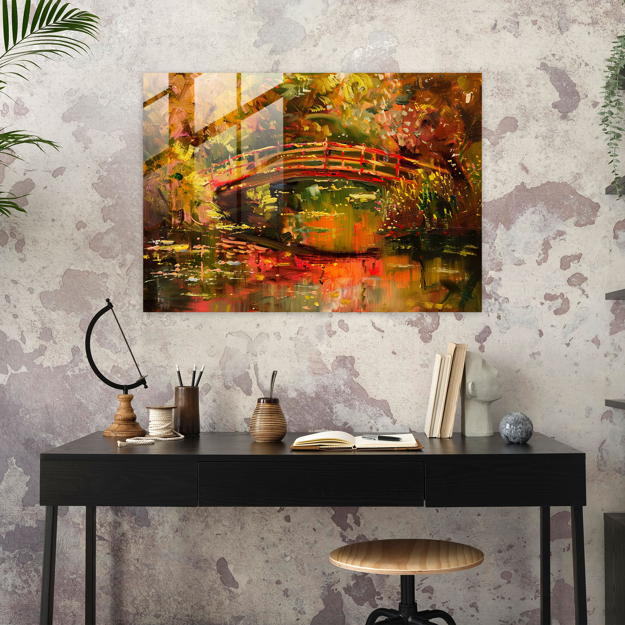 Claude Monet Enchanting Bridge Glass Print - Claude Monet, Modern Art, Claude Monet, Glass Print