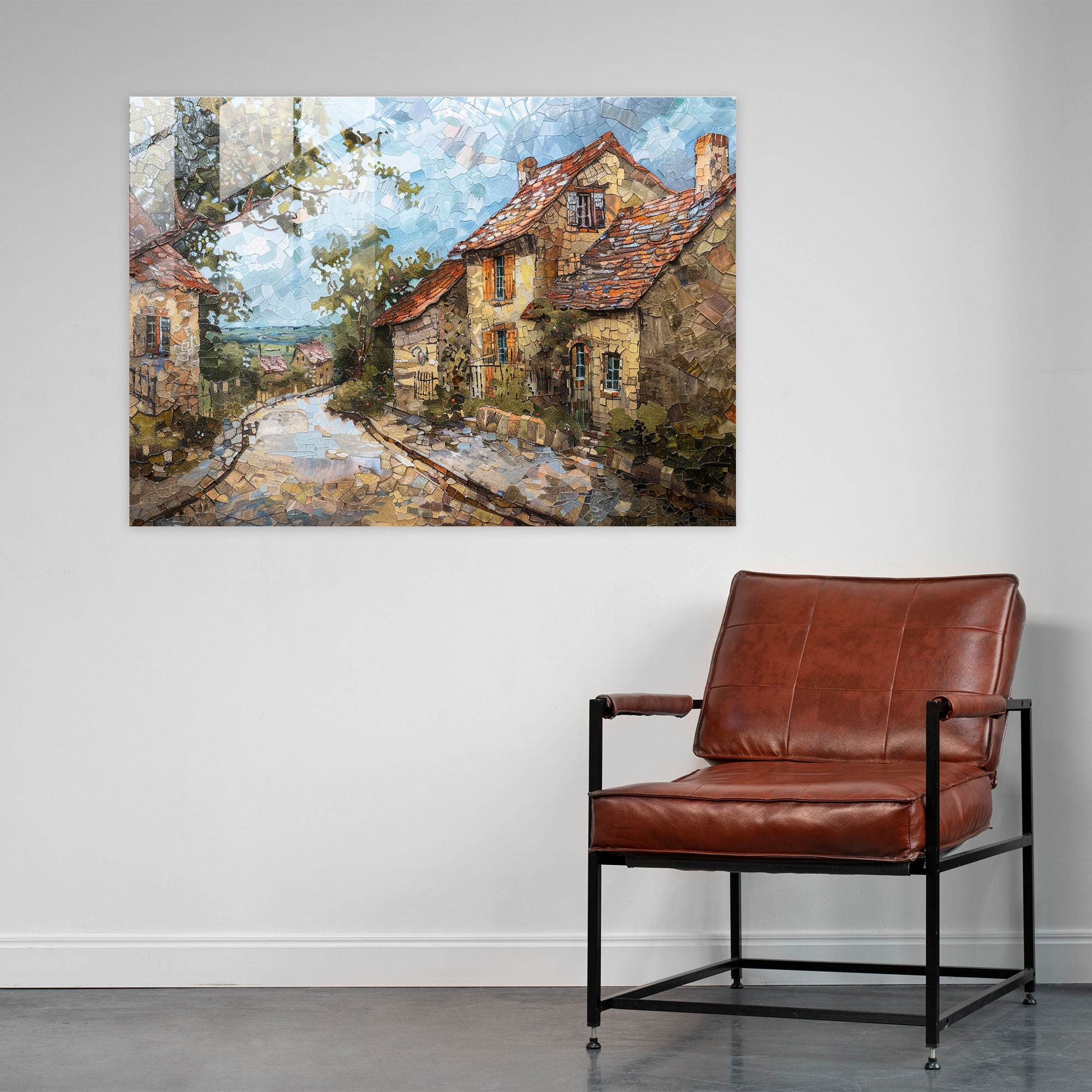 Claude Monet Charming French Village Glass Art - Claude Monet, Glass Art, Glass Print, Wall Decoration