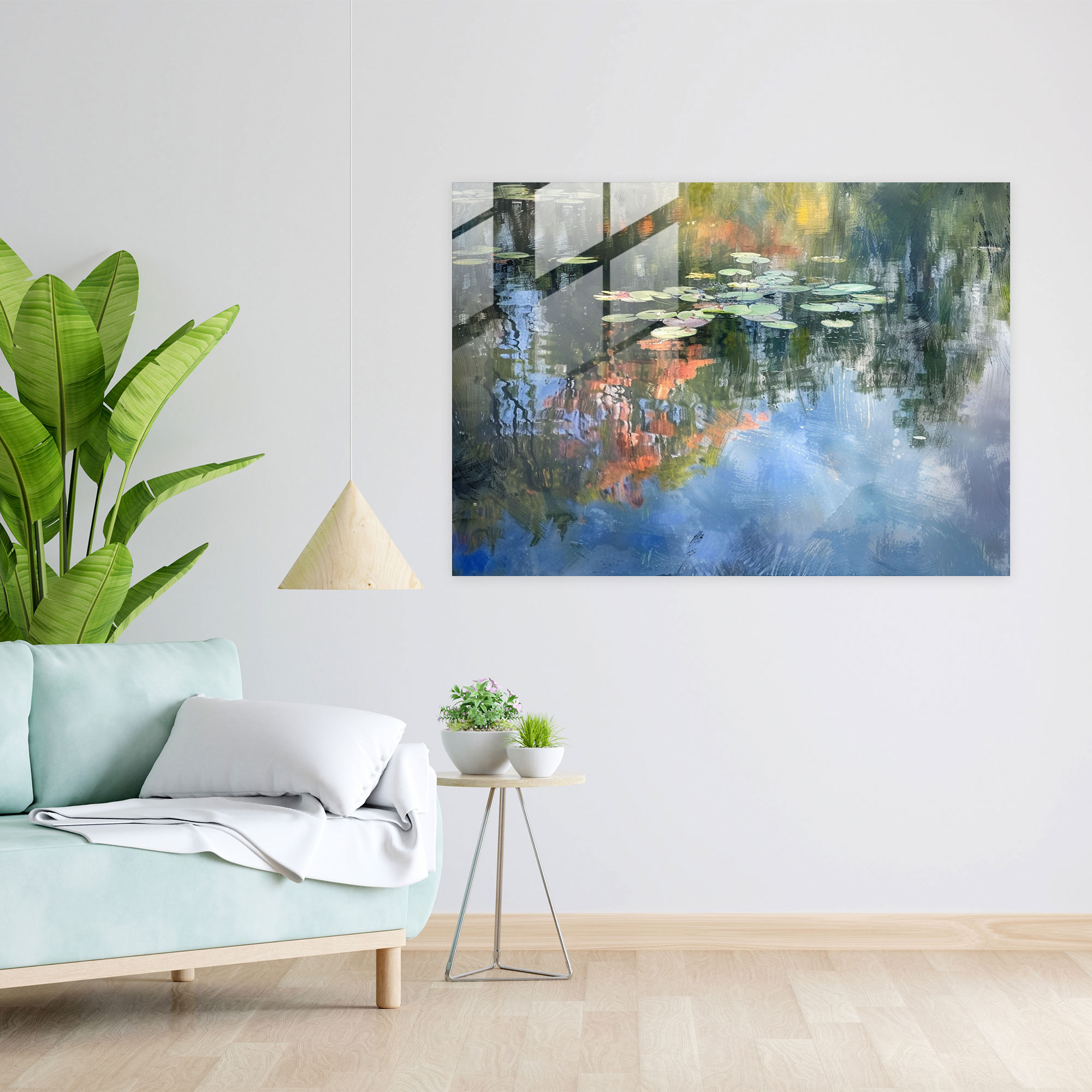 Claude Monet Glass Wall Art Serene Pond Wall Decoration - Claude Monet, Glass Print, Wall Decoration, Modern Art