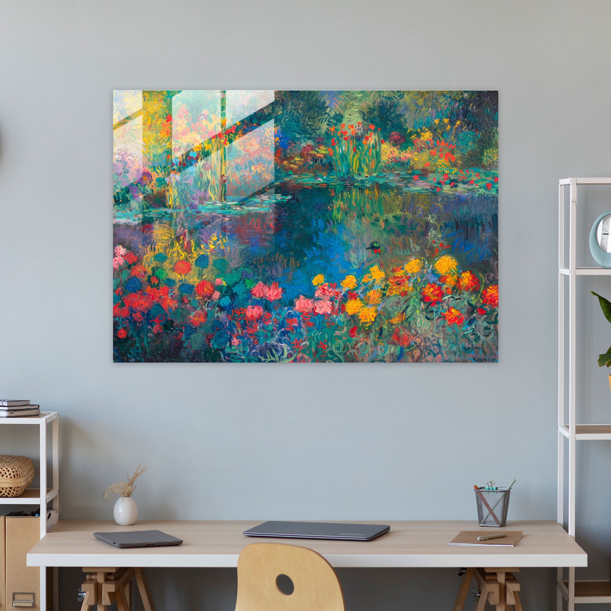 Claude Monet Glass Art Sun-Drenched Garden Modern Art - Claude Monet, Glass Print, Glass Wall Art, Modern Art