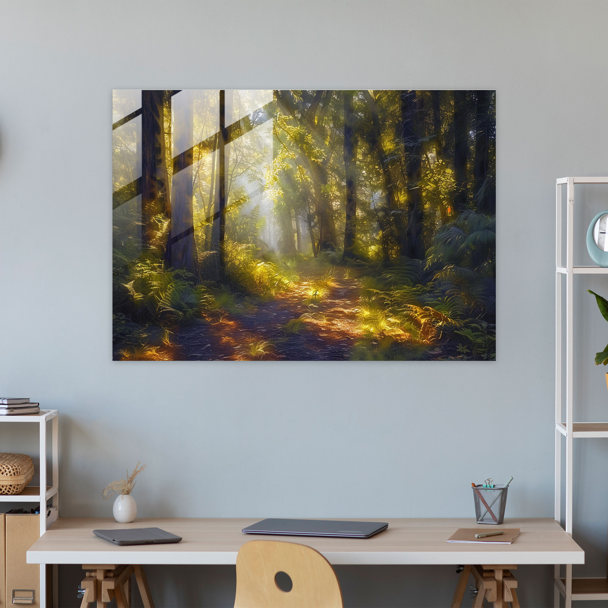 Claude Monet Glass Art Enchanting Forest Modern Art - Claude Monet, Modern Art, Glass Art, Glass Print