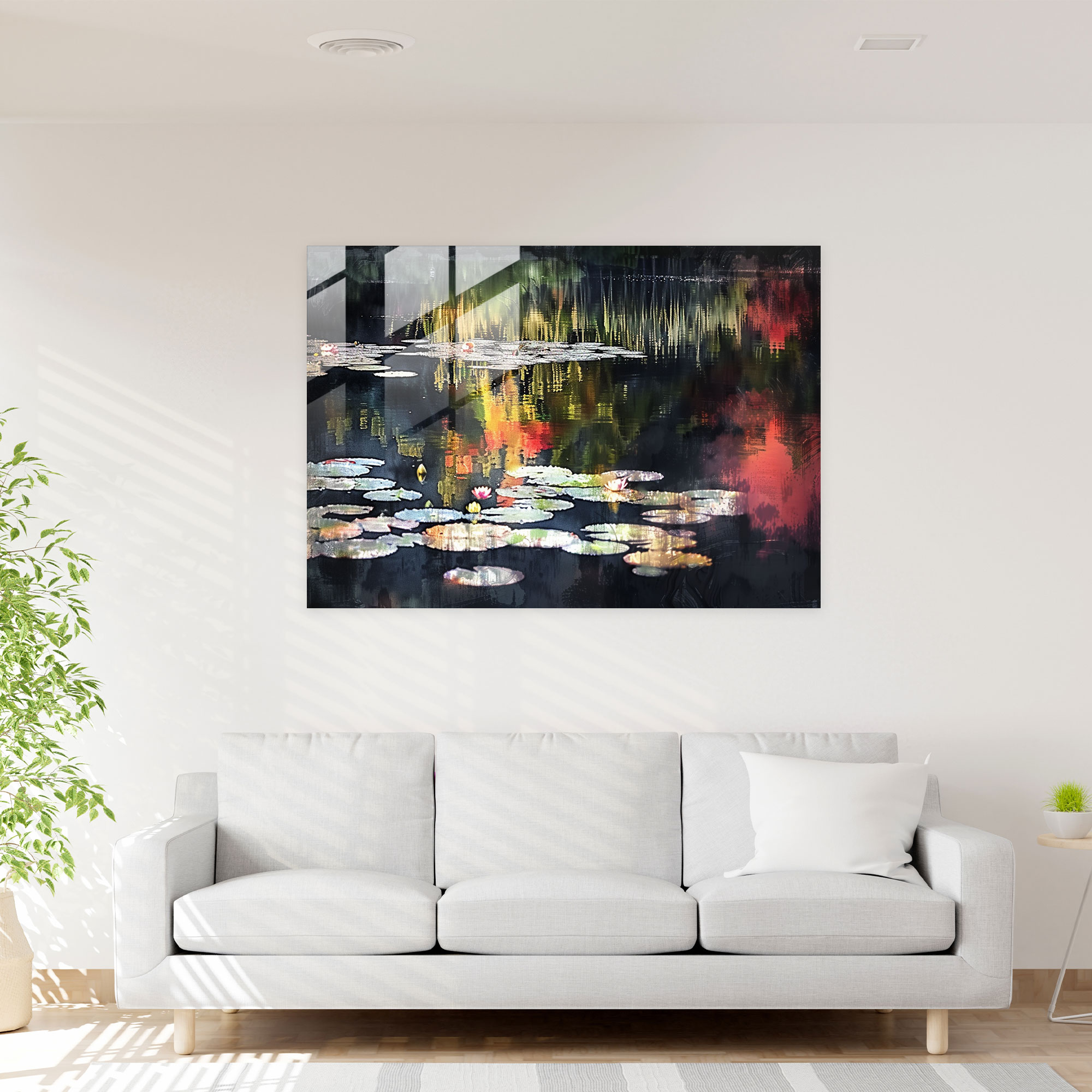 Claude Monet Water Lilies Glass Print - Claude Monet, Glass Wall Art, Glass Art, Claude Monet