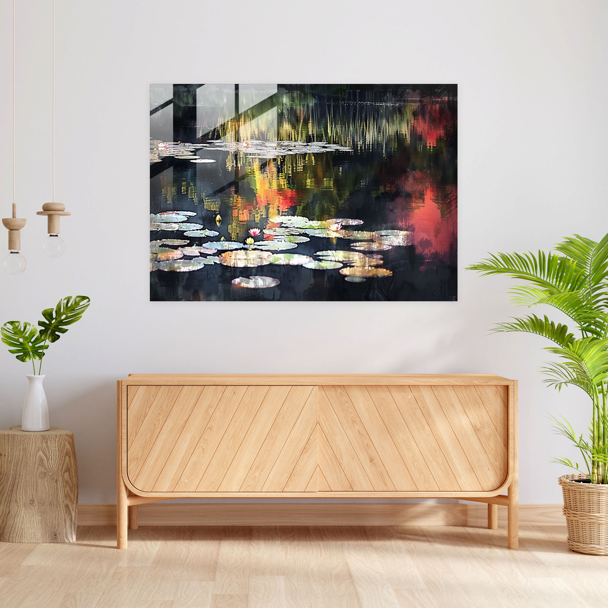 Claude Monet Water Lilies Glass Print - Claude Monet, Glass Wall Art, Glass Art, Claude Monet
