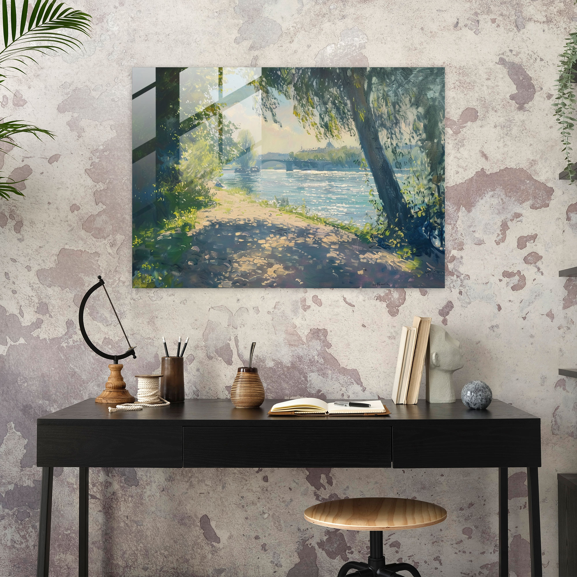 Seine River View Glass Print - Claude Monet, Claude Monet, Glass Art, Home Decoration