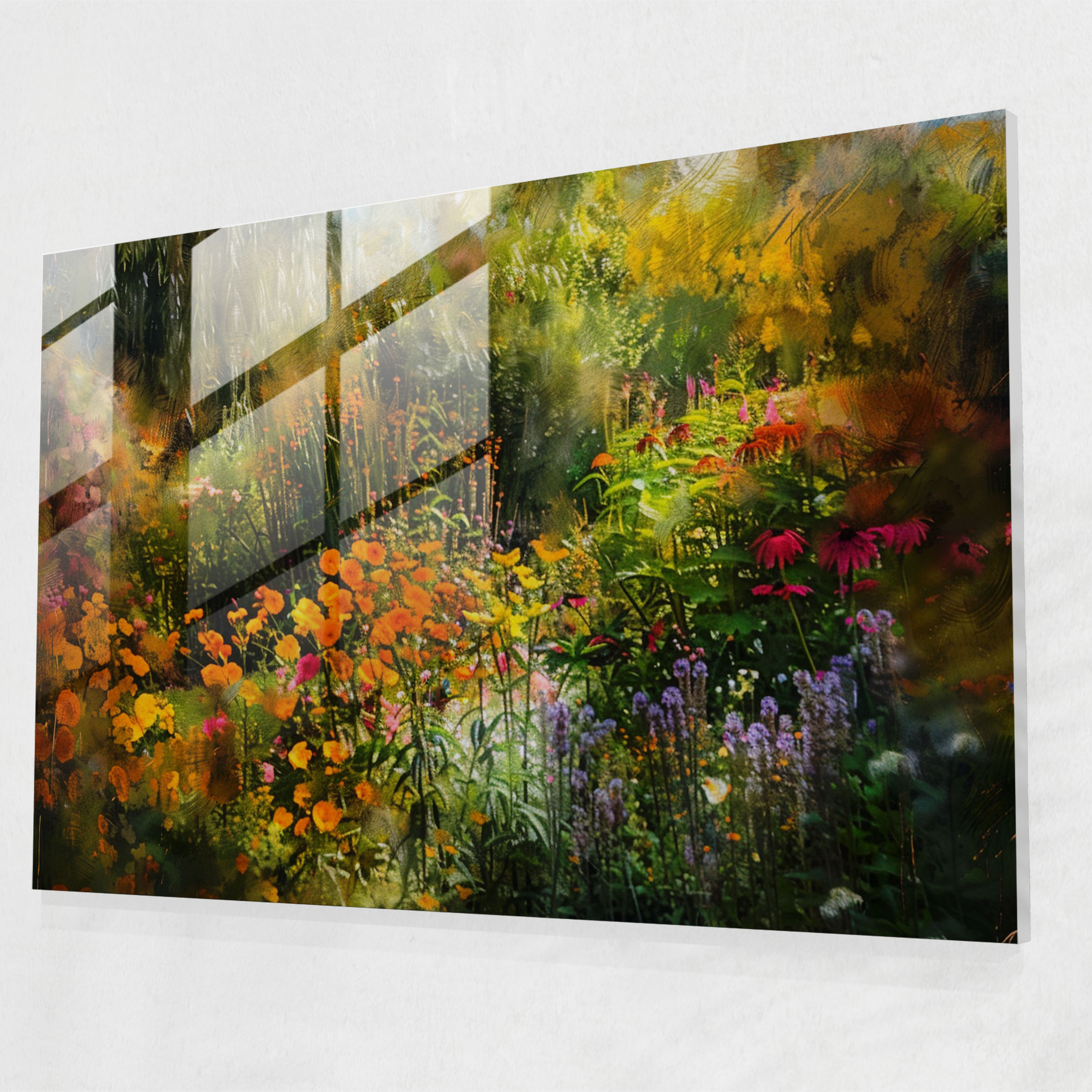 Artist's Garden Glass Wall Art - Claude Monet, Wall Decoration, Home Decoration, Glass Wall Art