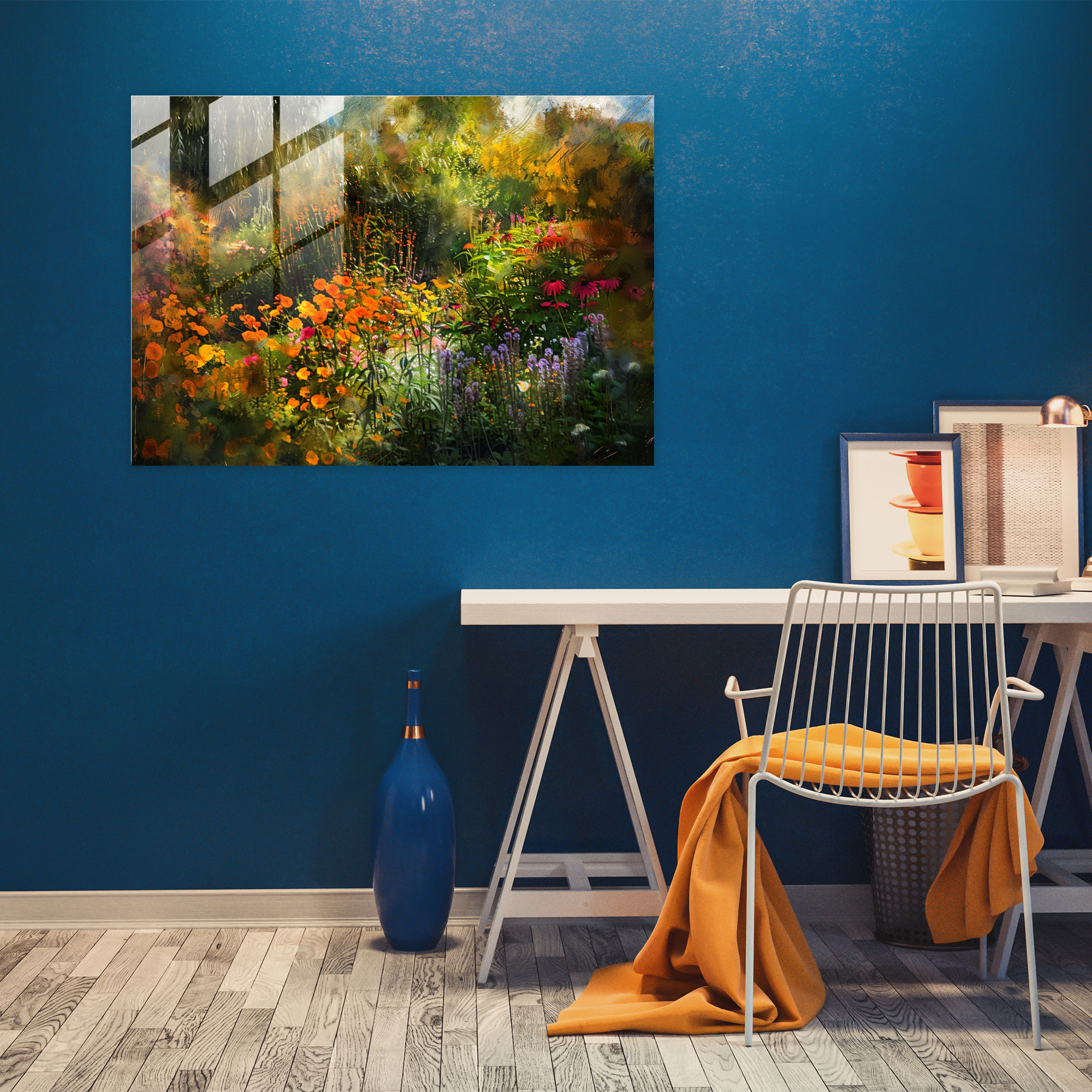 Artist's Garden Glass Wall Art - Claude Monet, Wall Decoration, Home Decoration, Glass Wall Art