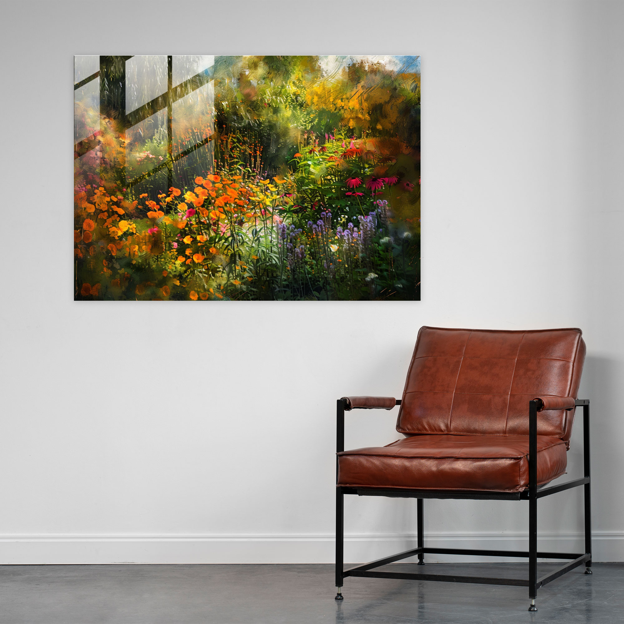Artist's Garden Glass Wall Art - Claude Monet, Wall Decoration, Home Decoration, Glass Wall Art