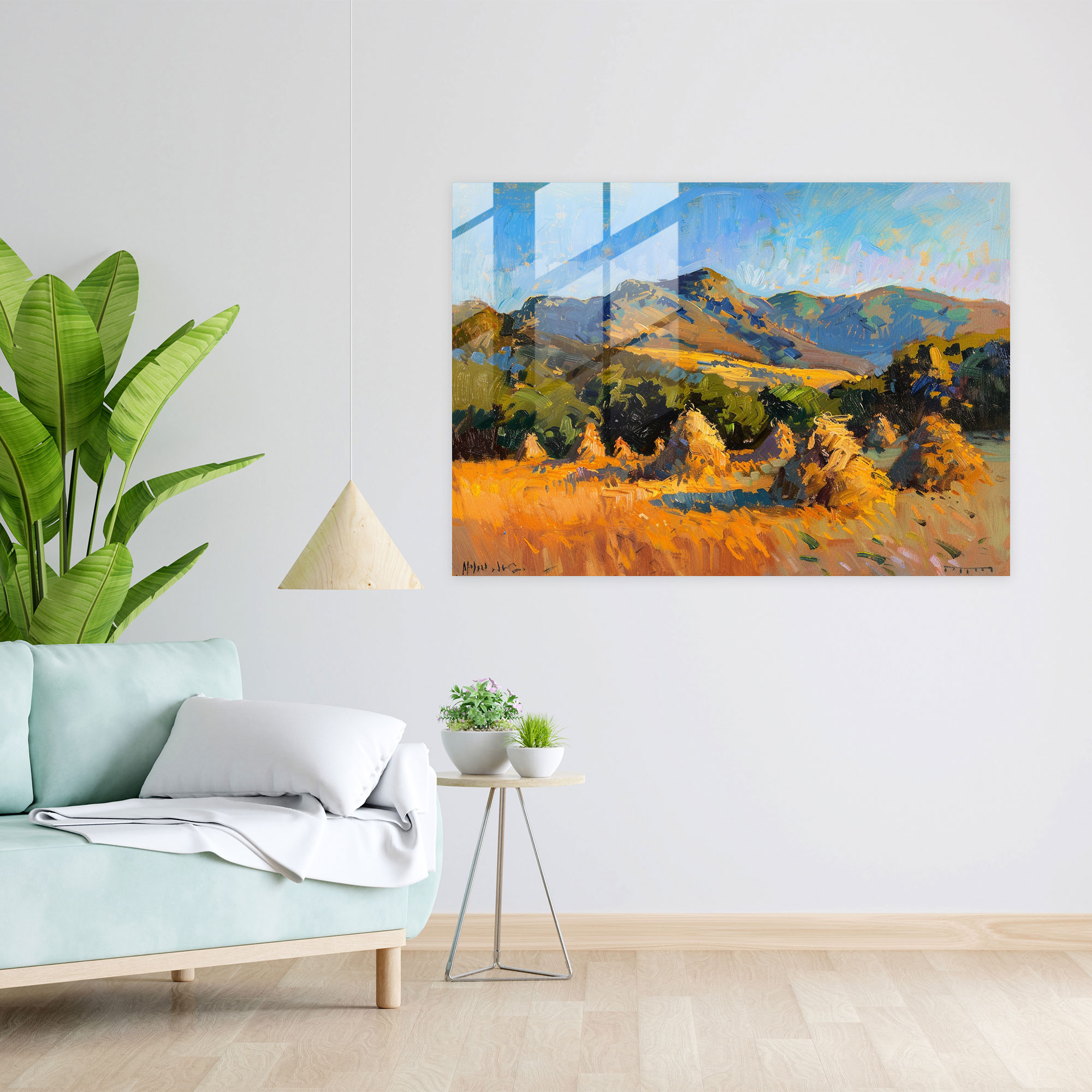 Haystacks Glass Print - Claude Monet, Wall Decoration, Glass Art, Home Decoration