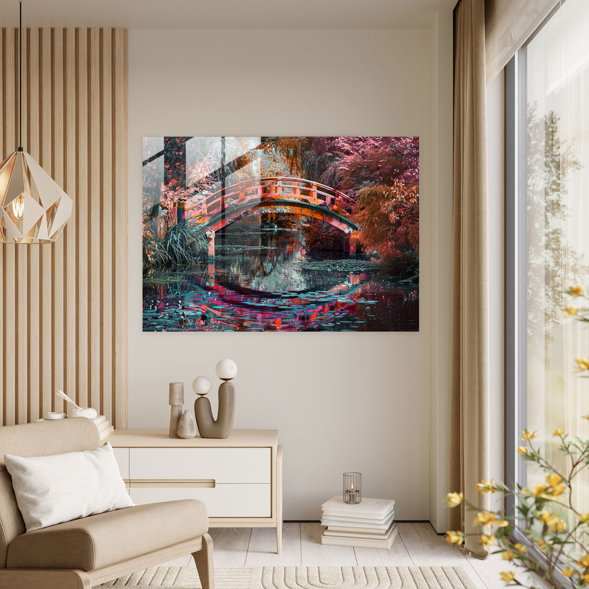 Japanese Bridge Glass Wall Art - Claude Monet, Claude Monet, Modern Art, Glass Wall Art