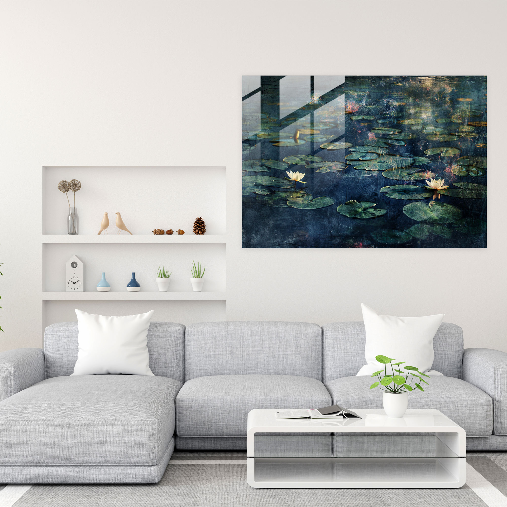 Claude Monet Glass Wall Art - Claude Monet, Modern Art, Pond, Claude Monet