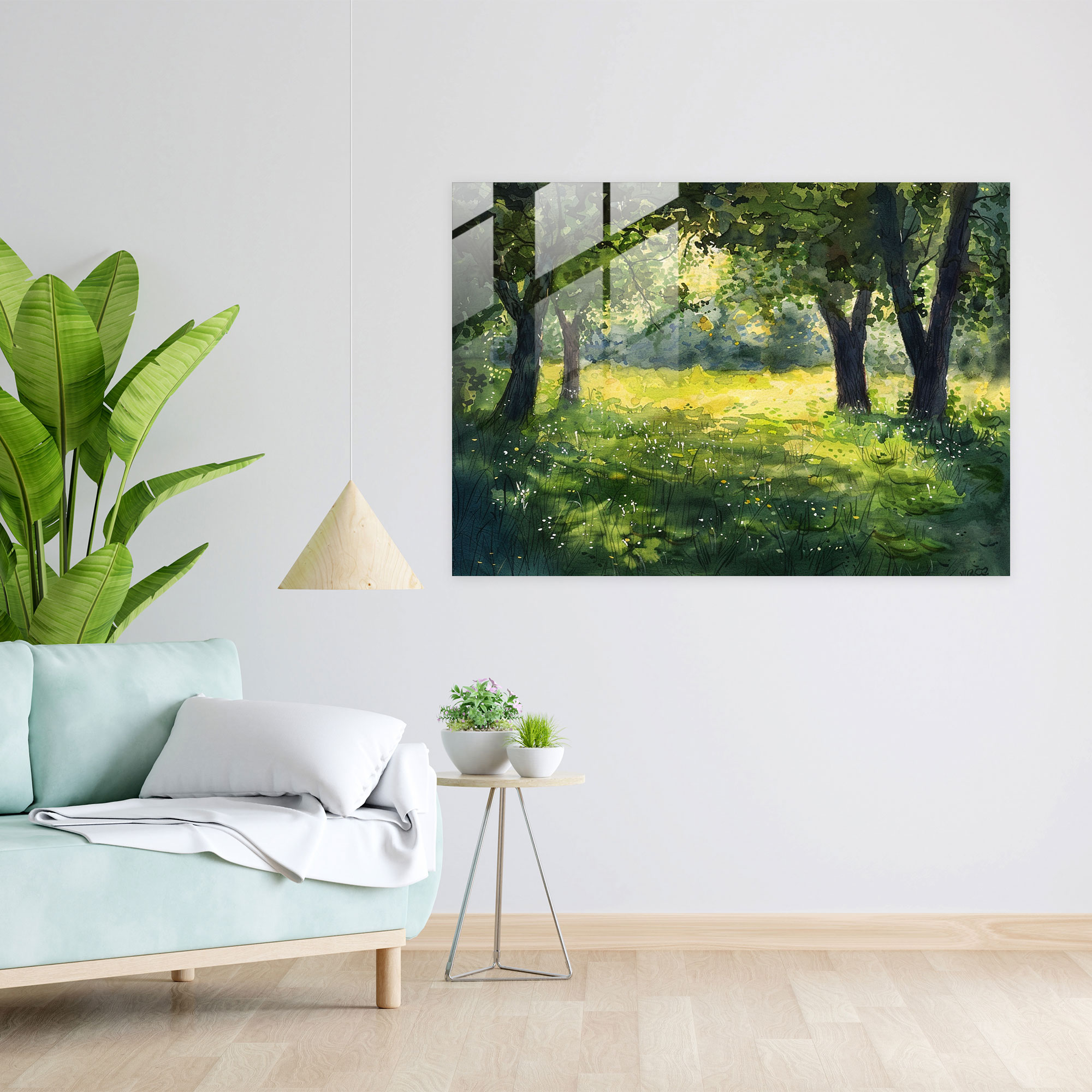 Claude Monet Glass Print Home Decoration - Claude Monet, Meadow, Wall Decoration, Glass Art