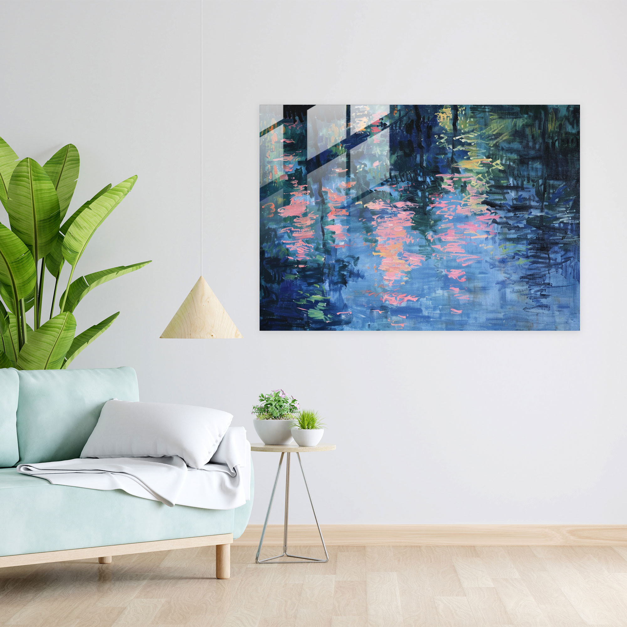 Claude Monet Glass Wall Art - Claude Monet, Reflections, Calming, Glass Art