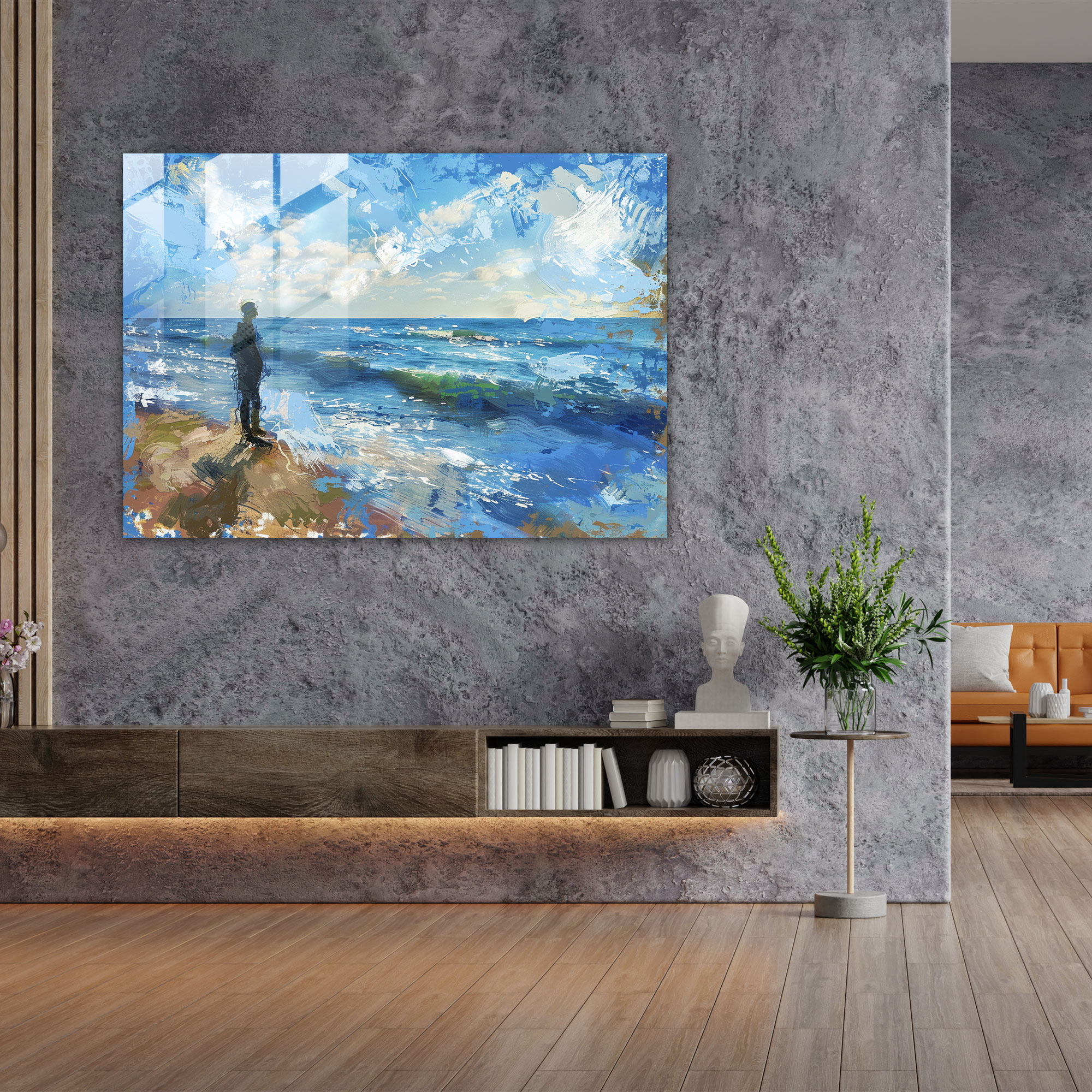 Claude Monet Glass Print Home Decoration - Claude Monet, Glass Wall Art, Scenic, Seaside