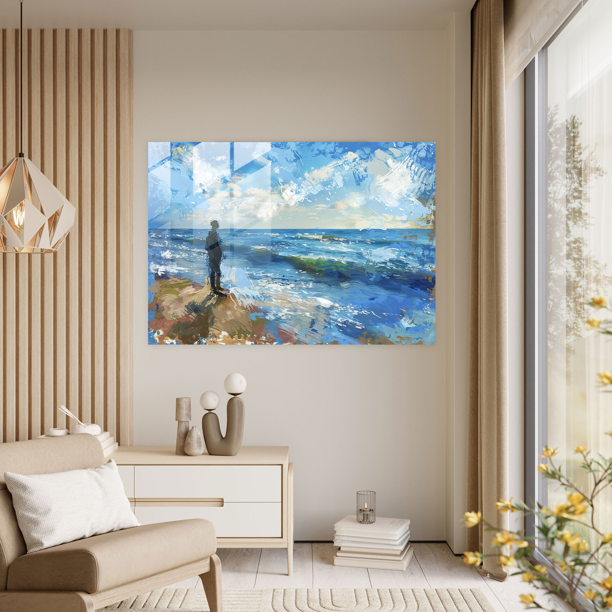 Claude Monet Glass Print Home Decoration - Claude Monet, Glass Wall Art, Scenic, Seaside