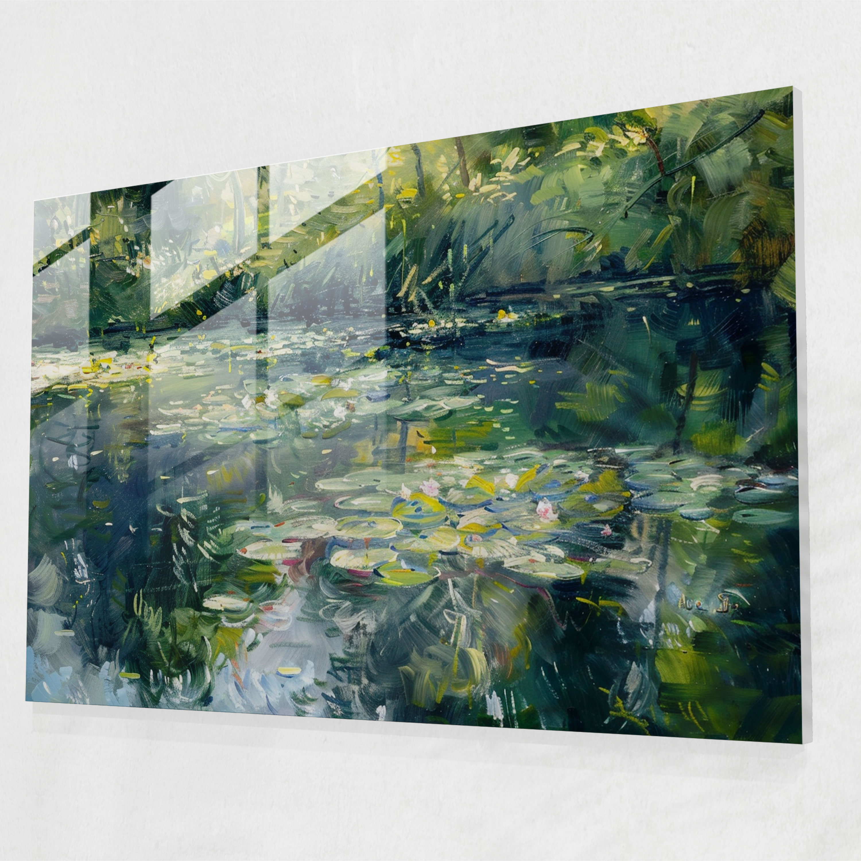 Claude Monet Water Lilies Glass Print - Claude Monet, Glass Wall Art, Wall Decoration, Glass Print
