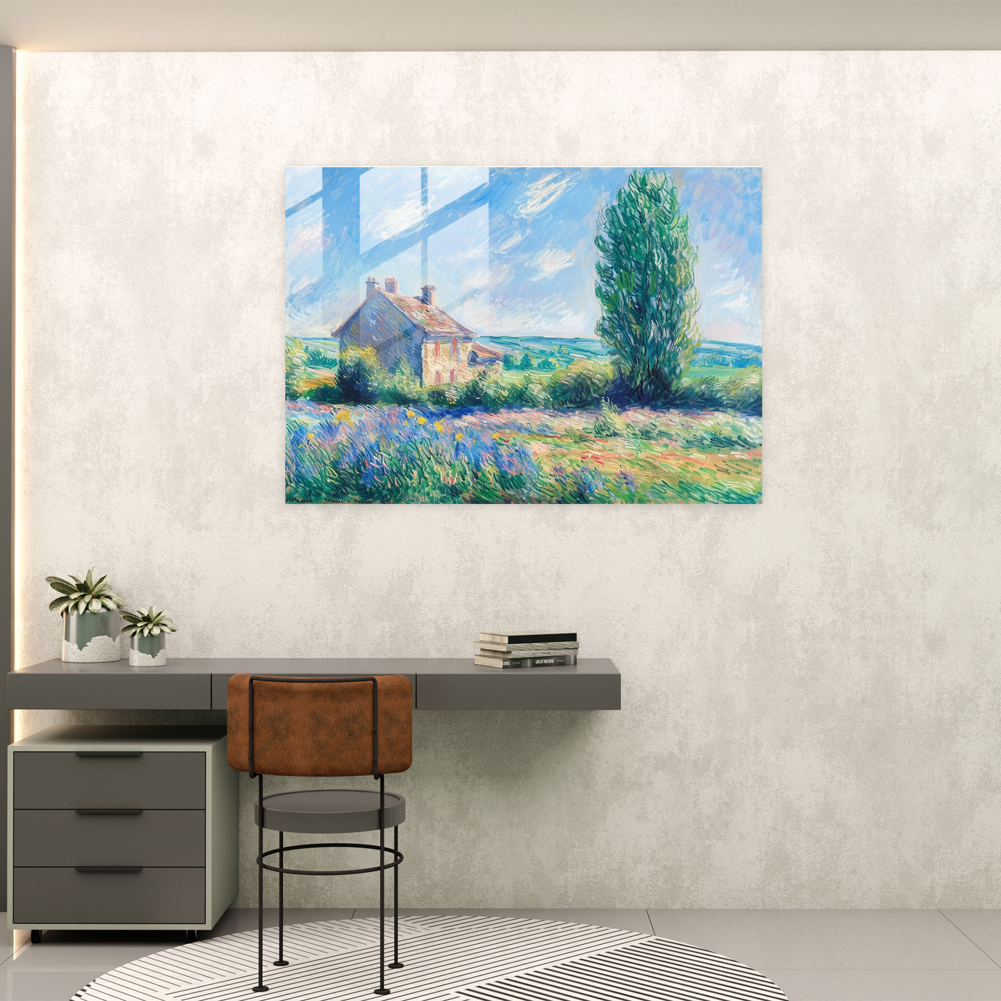 Claude Monet Landscape Home Decoration - Claude Monet, Glass Wall Art, Claude Monet, Home Decoration