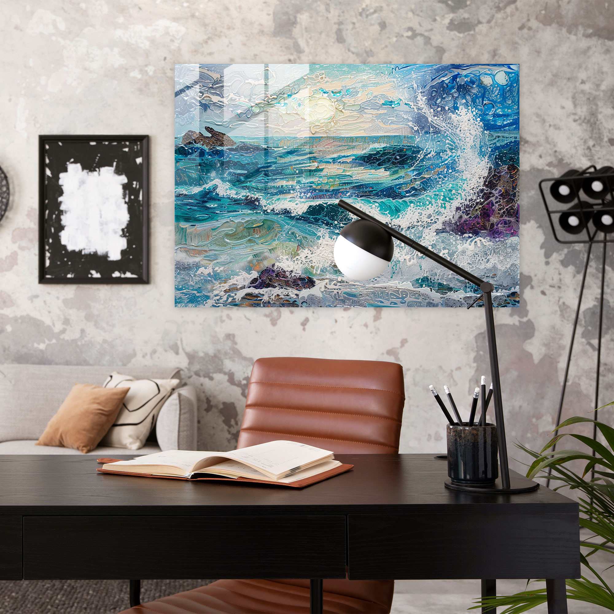 Claude Monet Seascape Glass Art - Claude Monet, Home Decoration, Glass Art, Glass Print